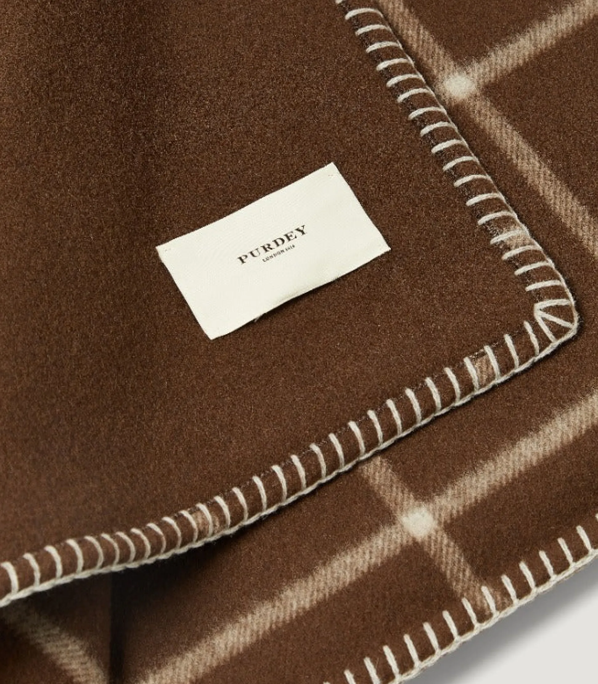 Purdey Double Face Cashmere Mix Blanket In Chocolate