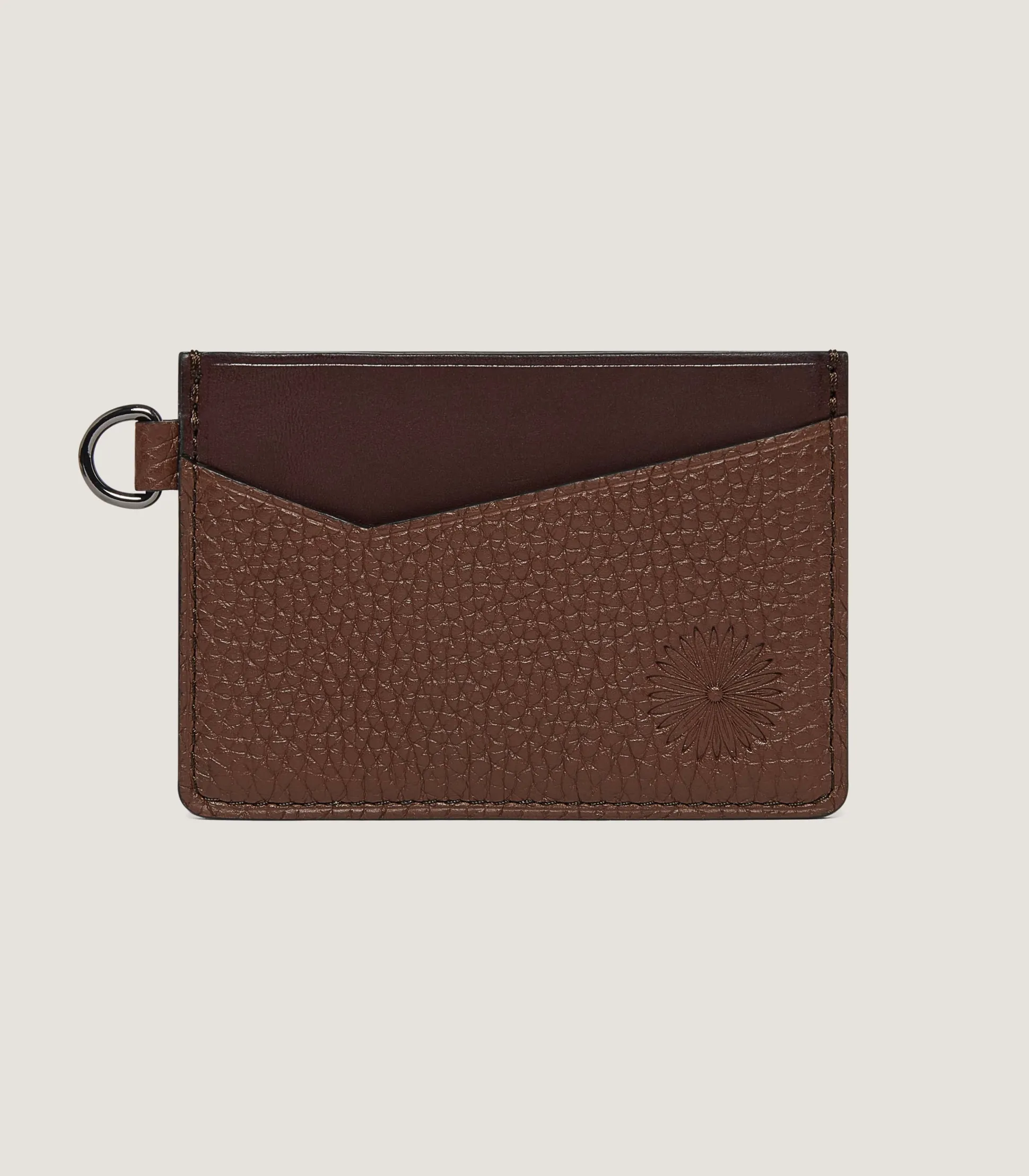 Purdey Featherburst Card Holder With D Ring In Cognac