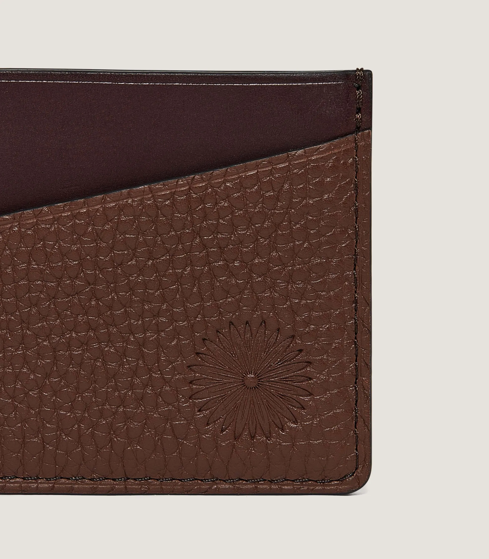 Purdey Featherburst Card Holder With D Ring In Cognac