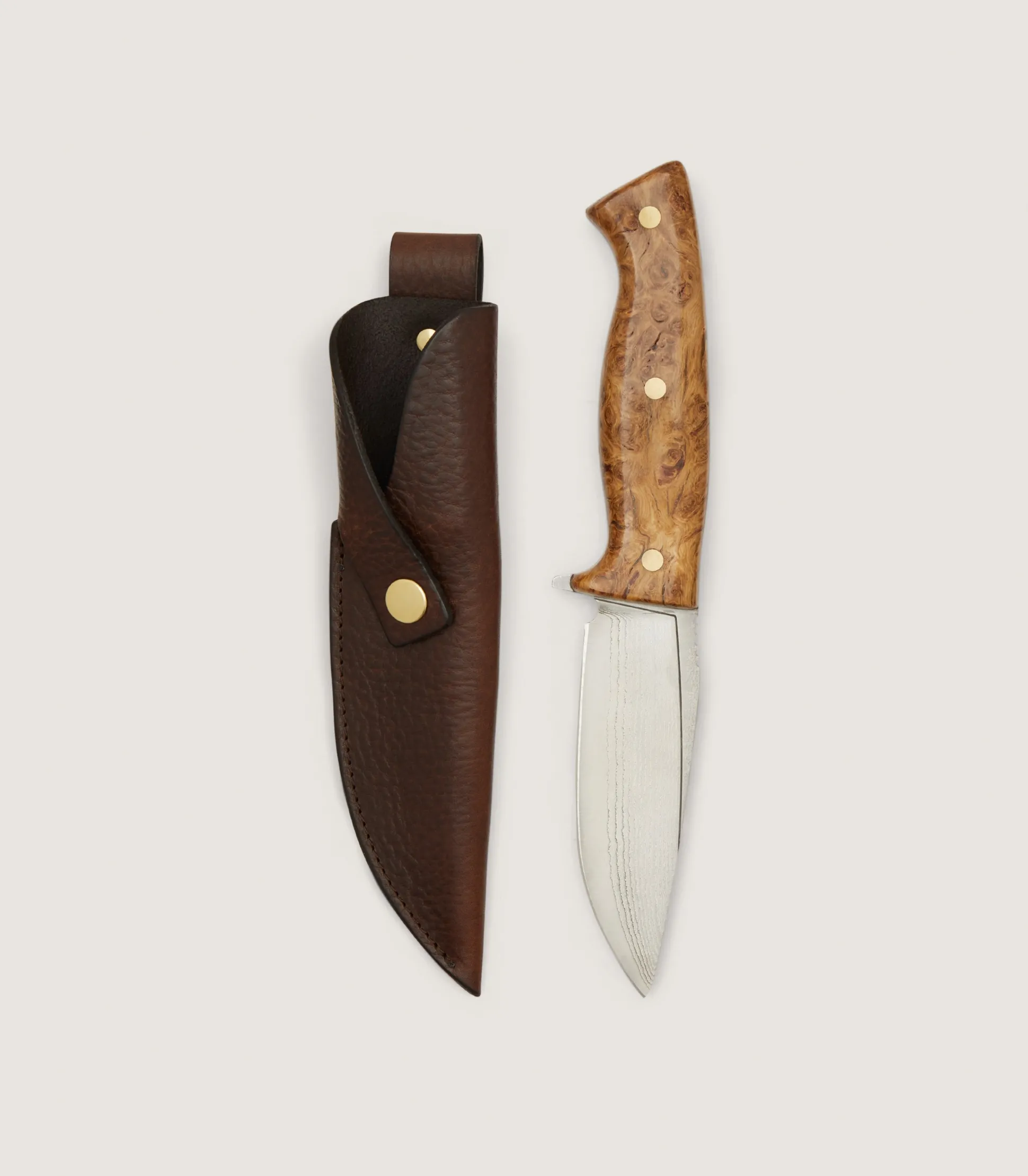 Purdey Flagstaff Hunter Knife - 4 inch In Burr Oak