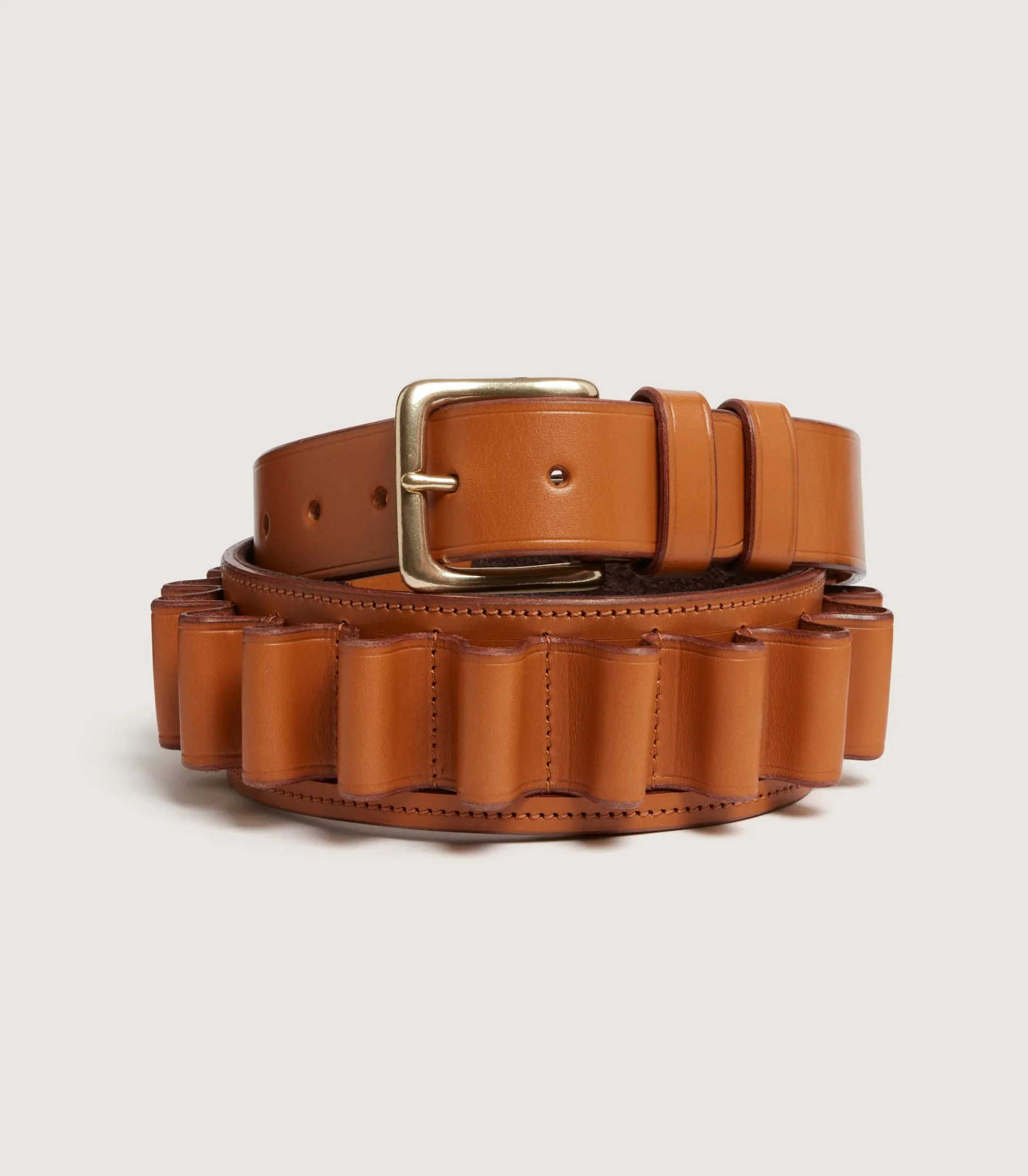 Purdey 12 Gauge Bridle Leather Cartridge Belt In Tan