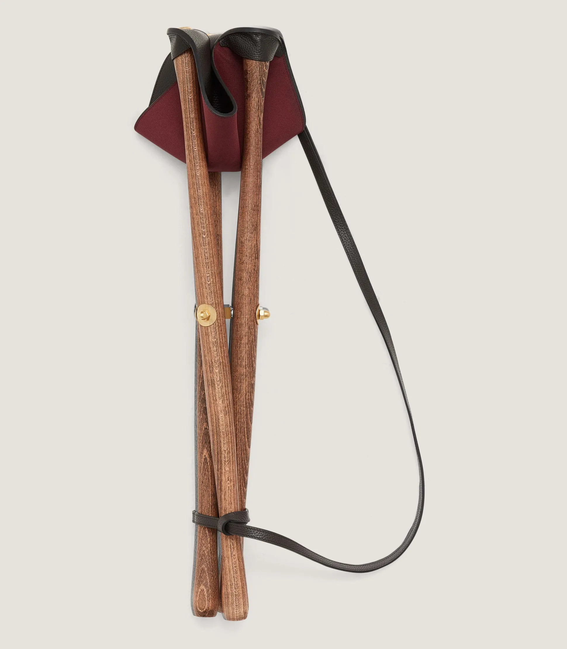 Purdey Grain Leather Tripod Seat In Dark Brown