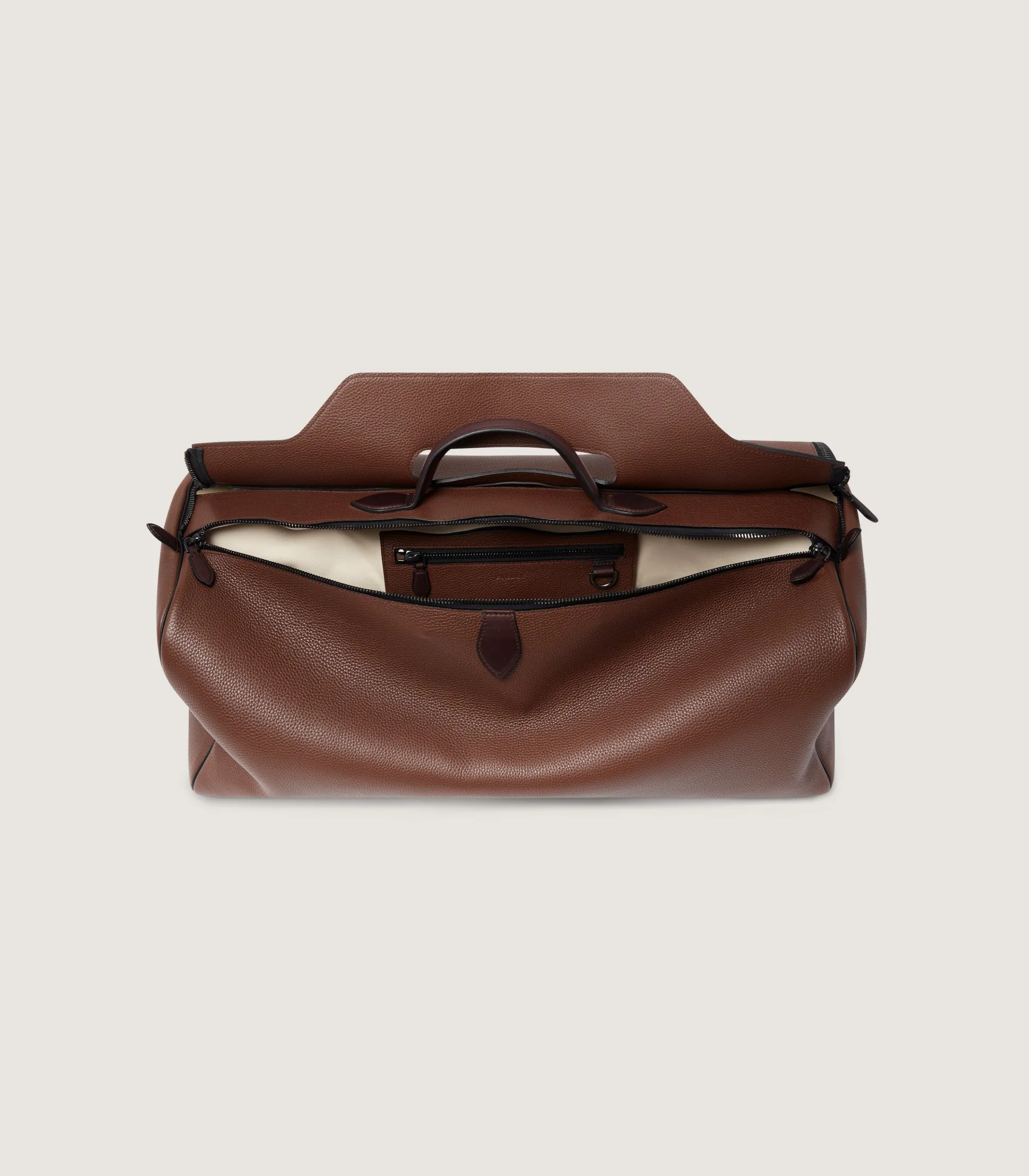 Purdey Leather Holdall Suiter Decoy in Cognac