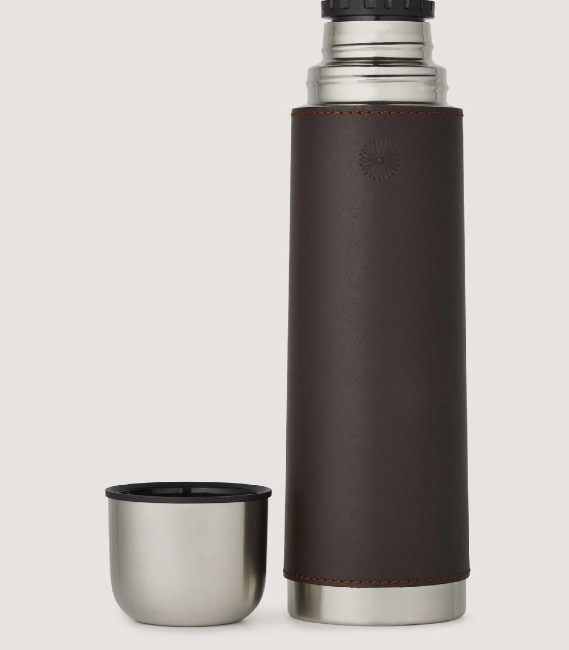 Purdey Leather Thermos Flask In Brown