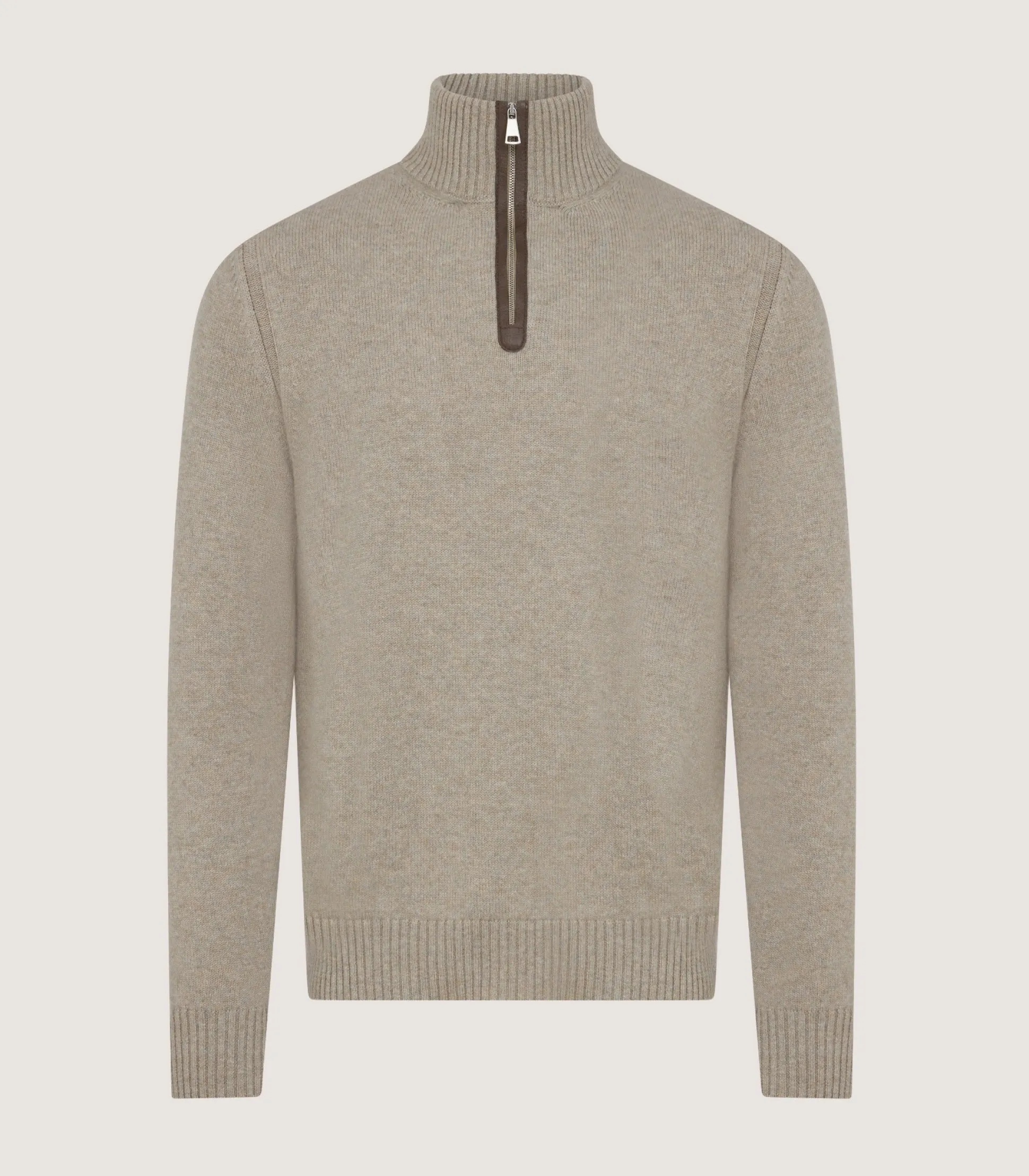 Purdey Men's Cashmere Quarter Zip Sweater in Pigeon