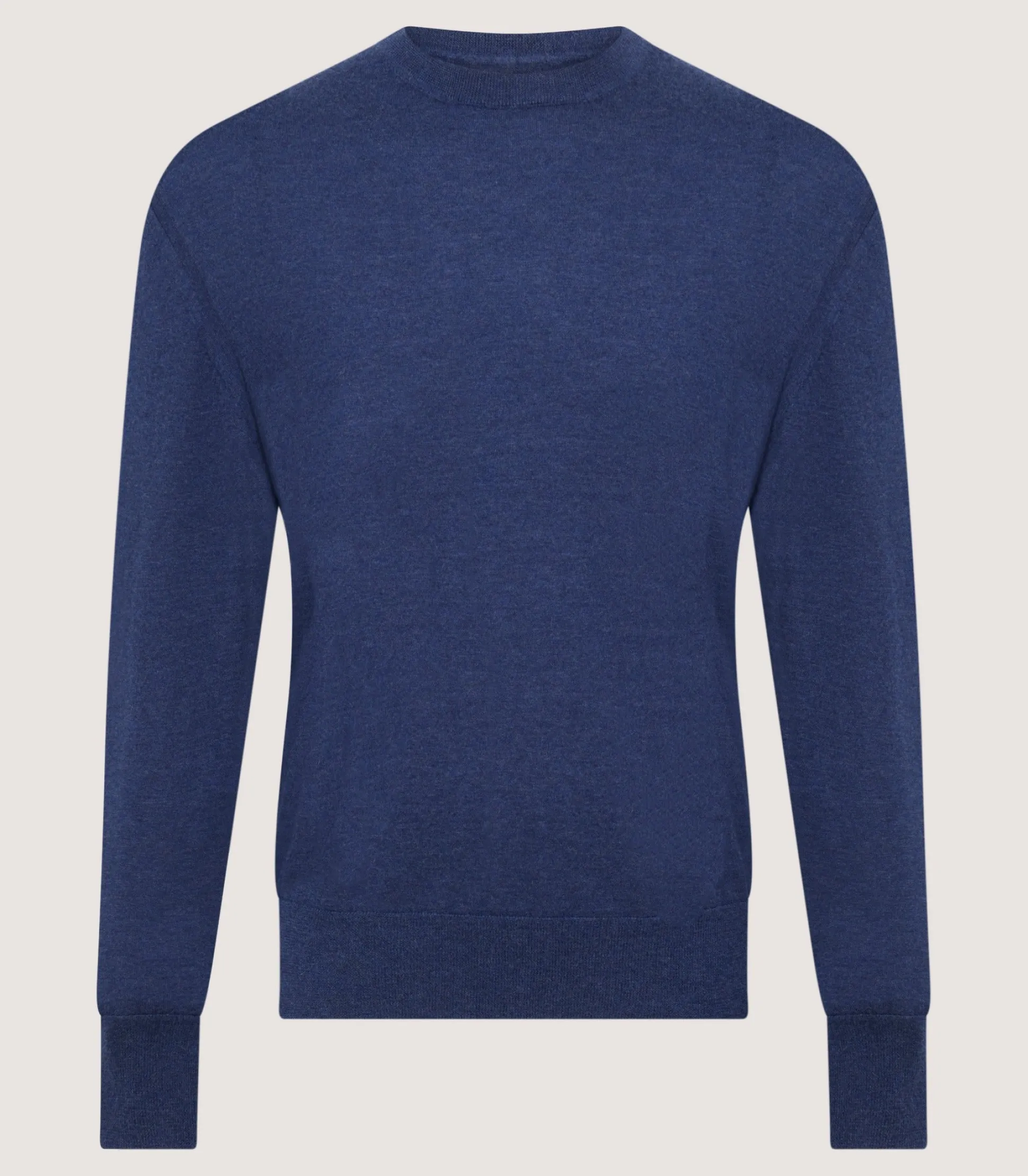 Purdey Men's Cashmere Seamless Crew Neck in Canvas Blue