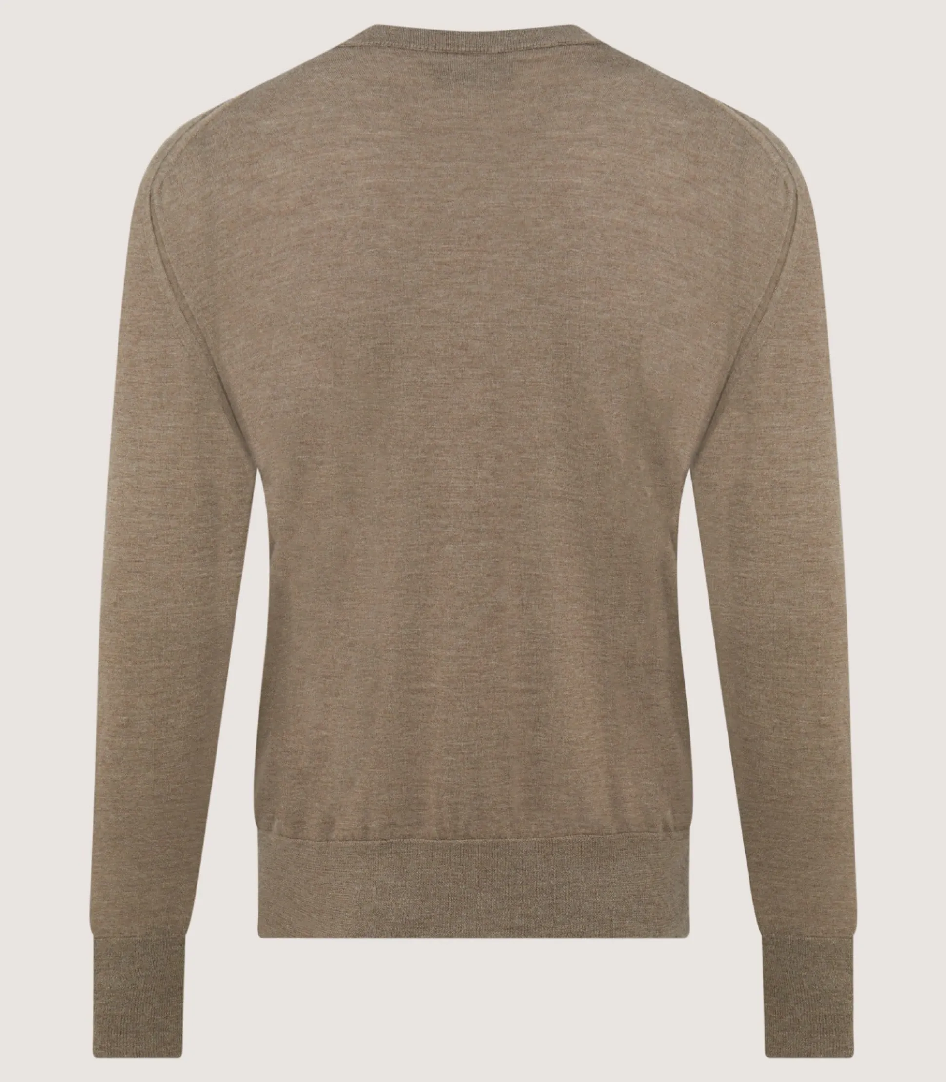 Purdey Men's Cashmere Seamless Crew Neck in Taupe