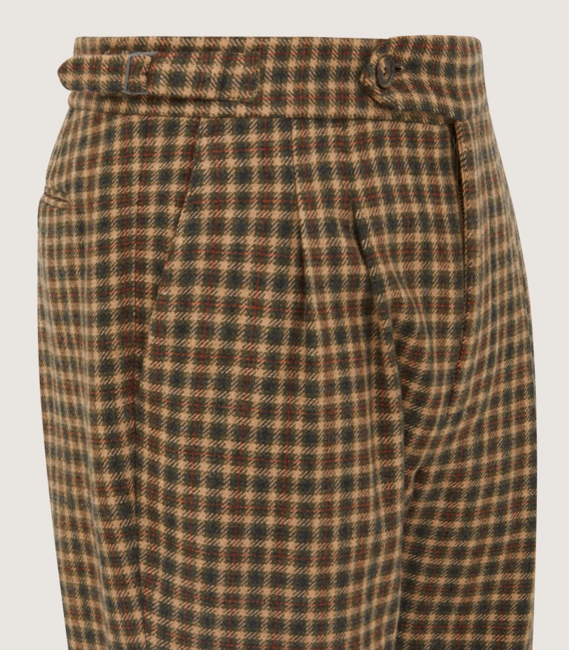 Purdey Men's Cashmere Tweed Two Pleat Breek with Storm Cuff in Langshaw