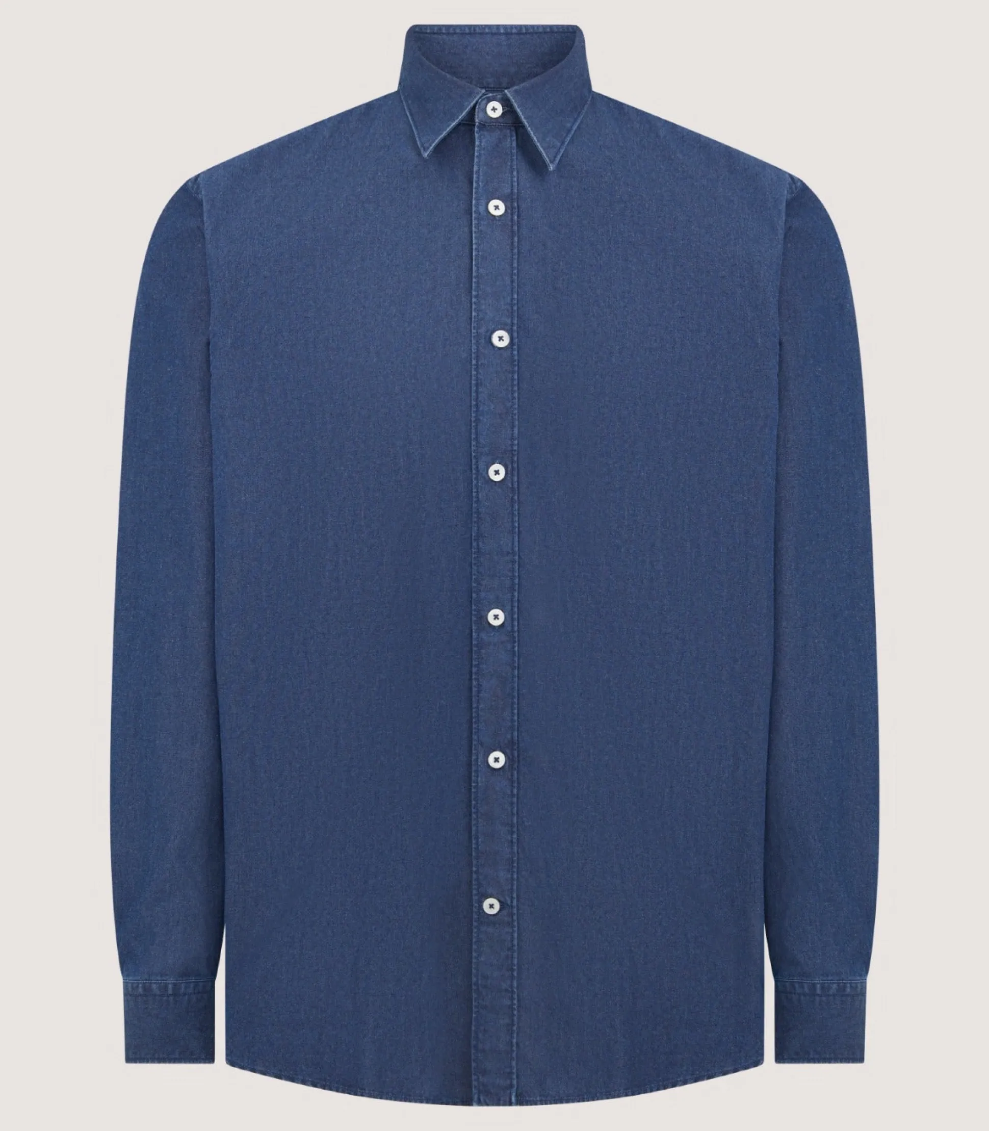 Purdey Men's Chambray Shirt in Denim Blue