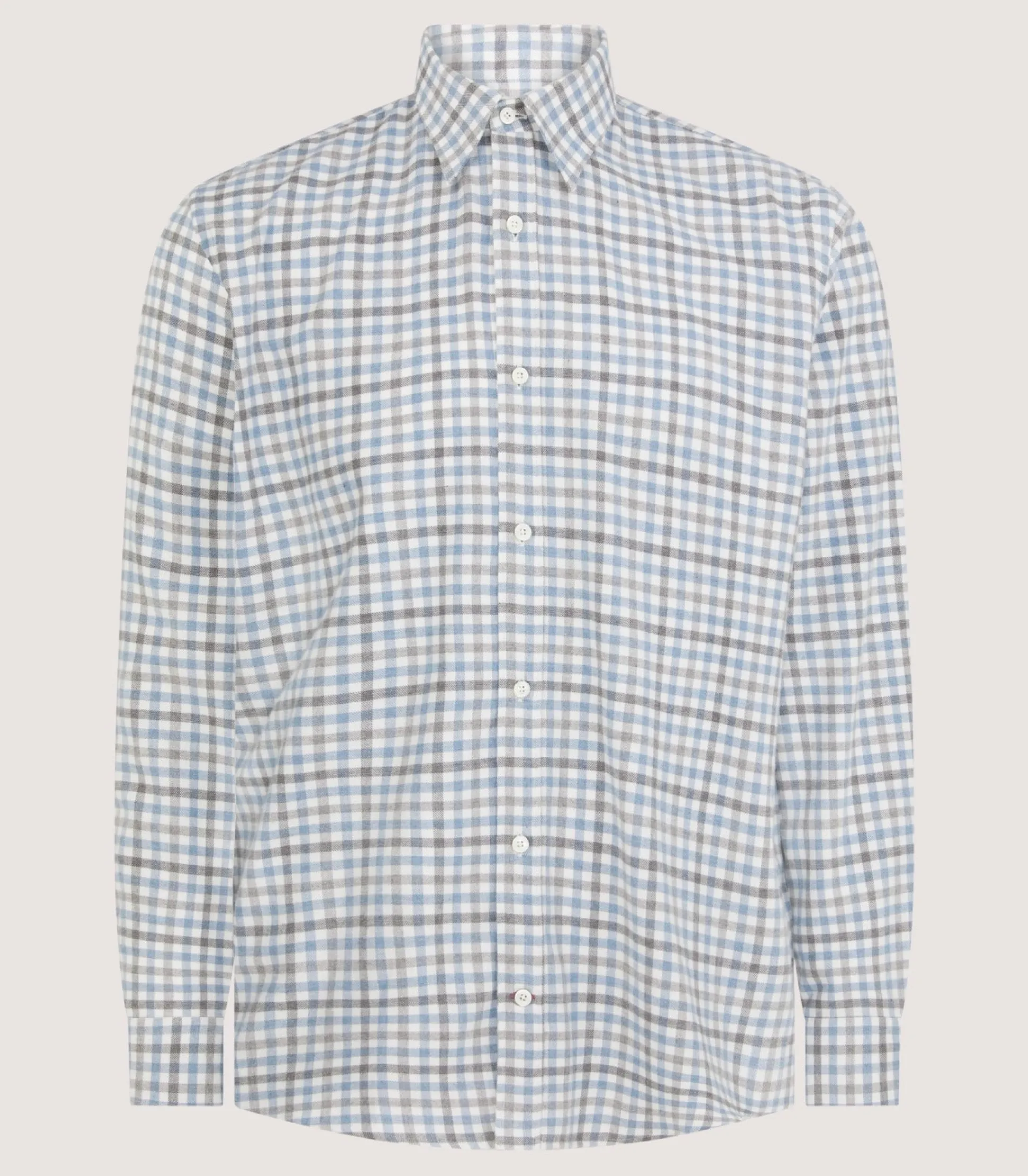 Purdey Men's Check Flannel Shirt in Dove