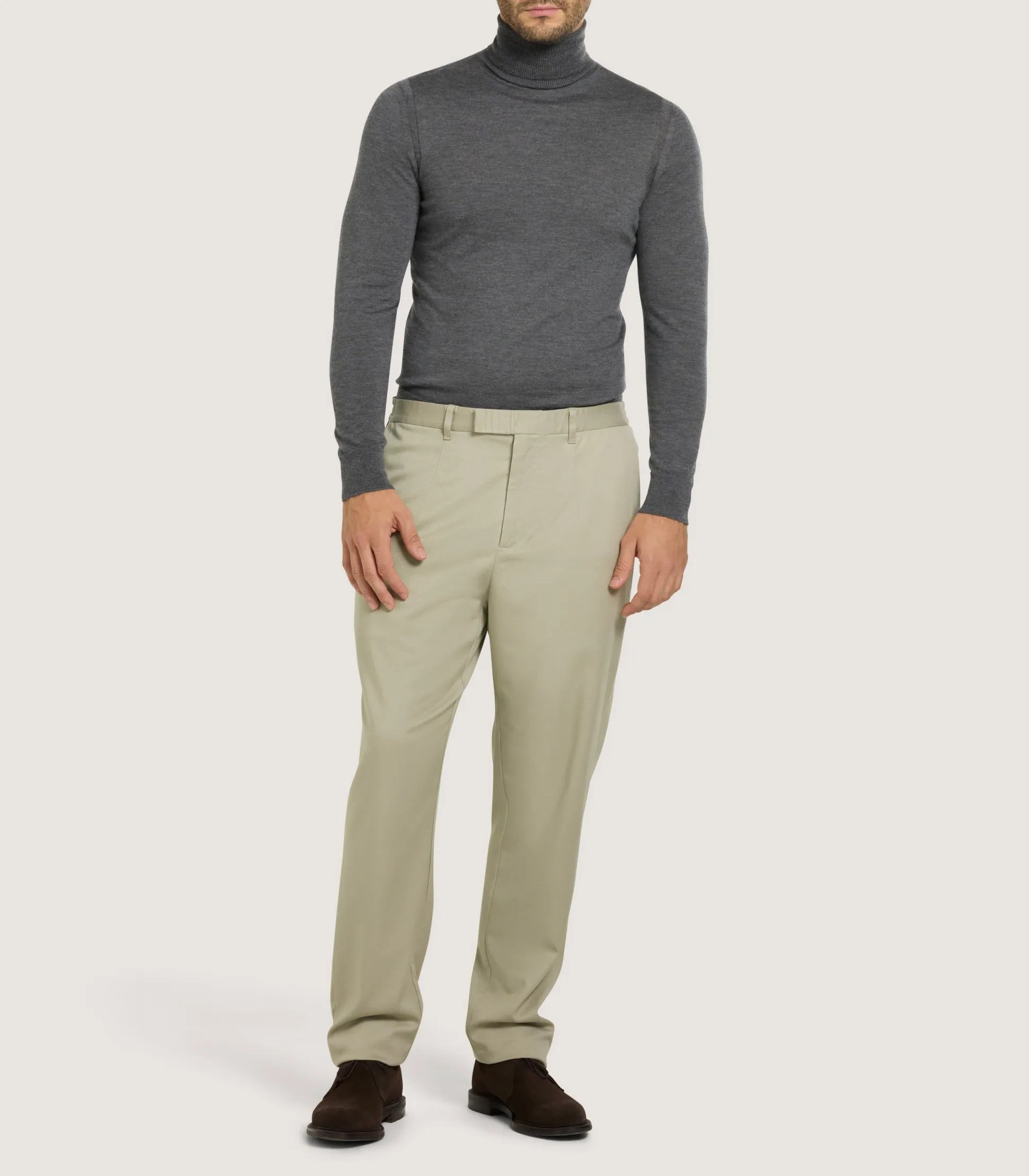 Purdey Men's Extra Fine Worsted Cashmere Seamless Turtleneck In Flannel Grey