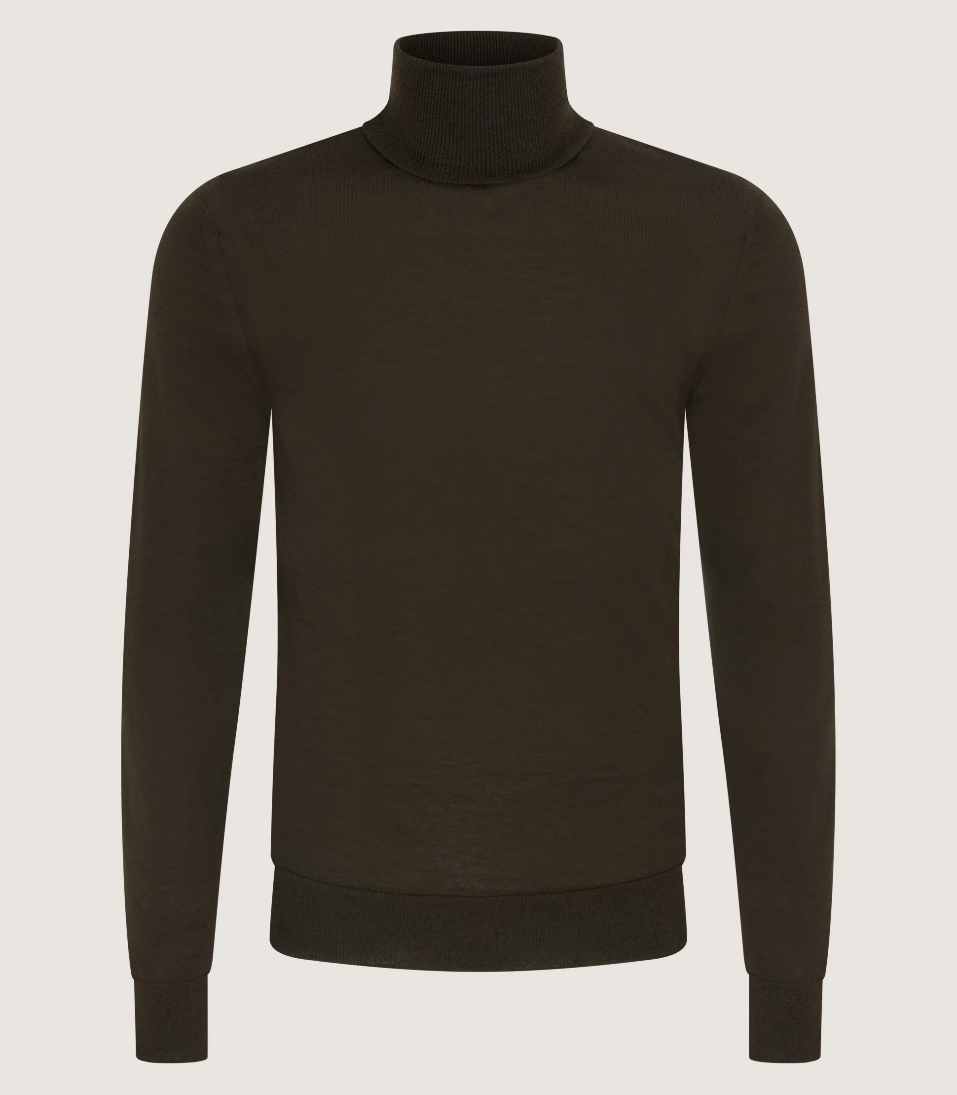 Purdey Men's Extra Fine Worsted Cashmere Seamless Turtleneck In Loden