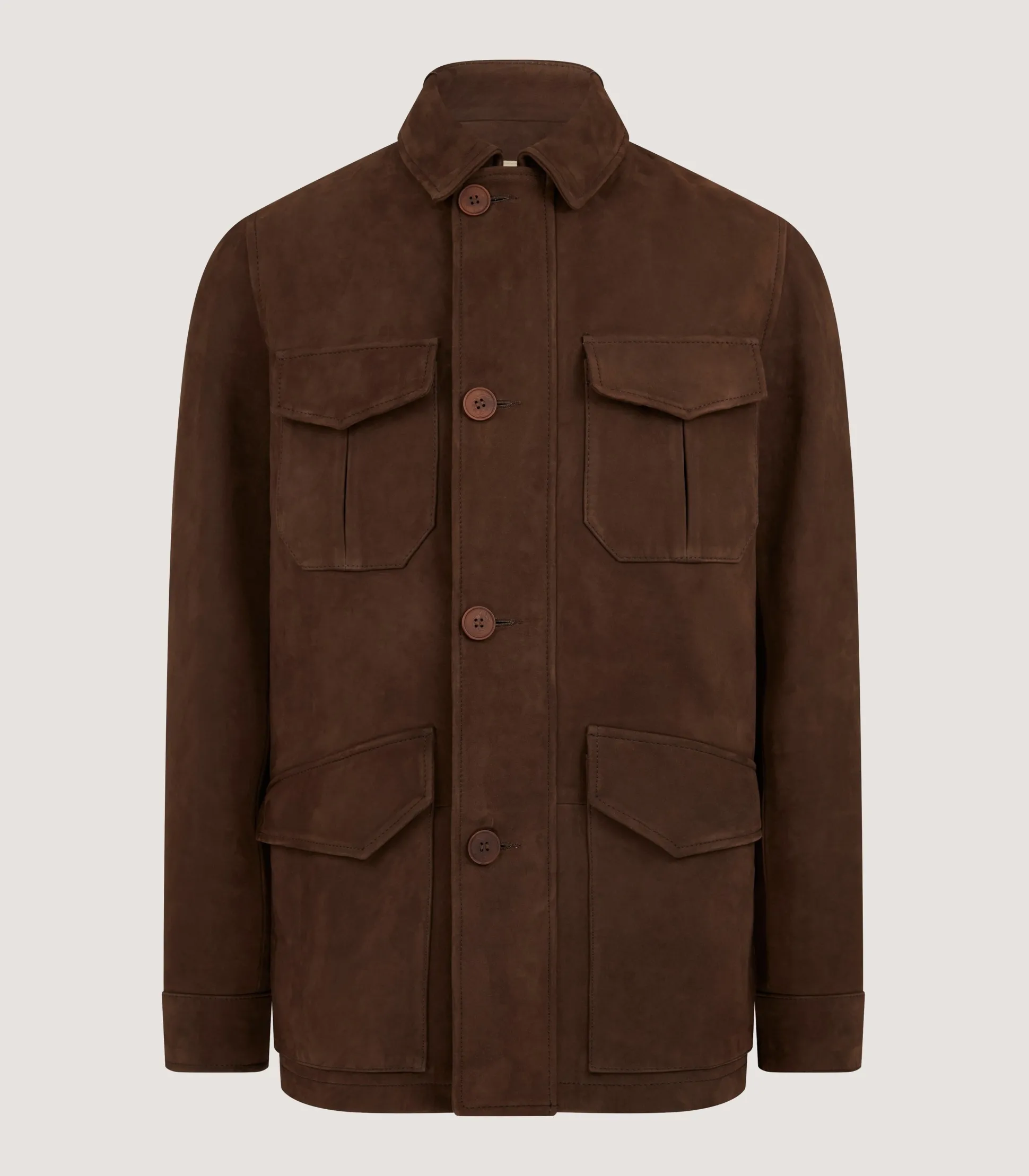 Purdey Men's Kensington Nubuck Jacket In Dark Brown