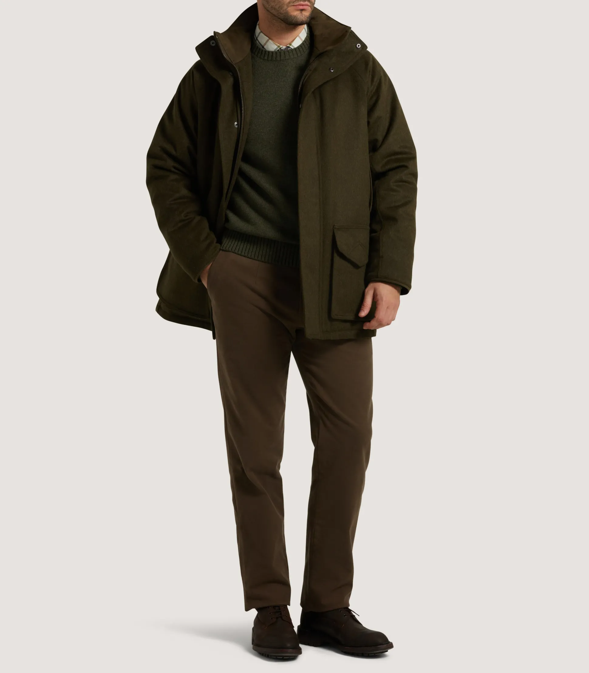 Purdey Men's Loden Raglan Field Coat in Loden