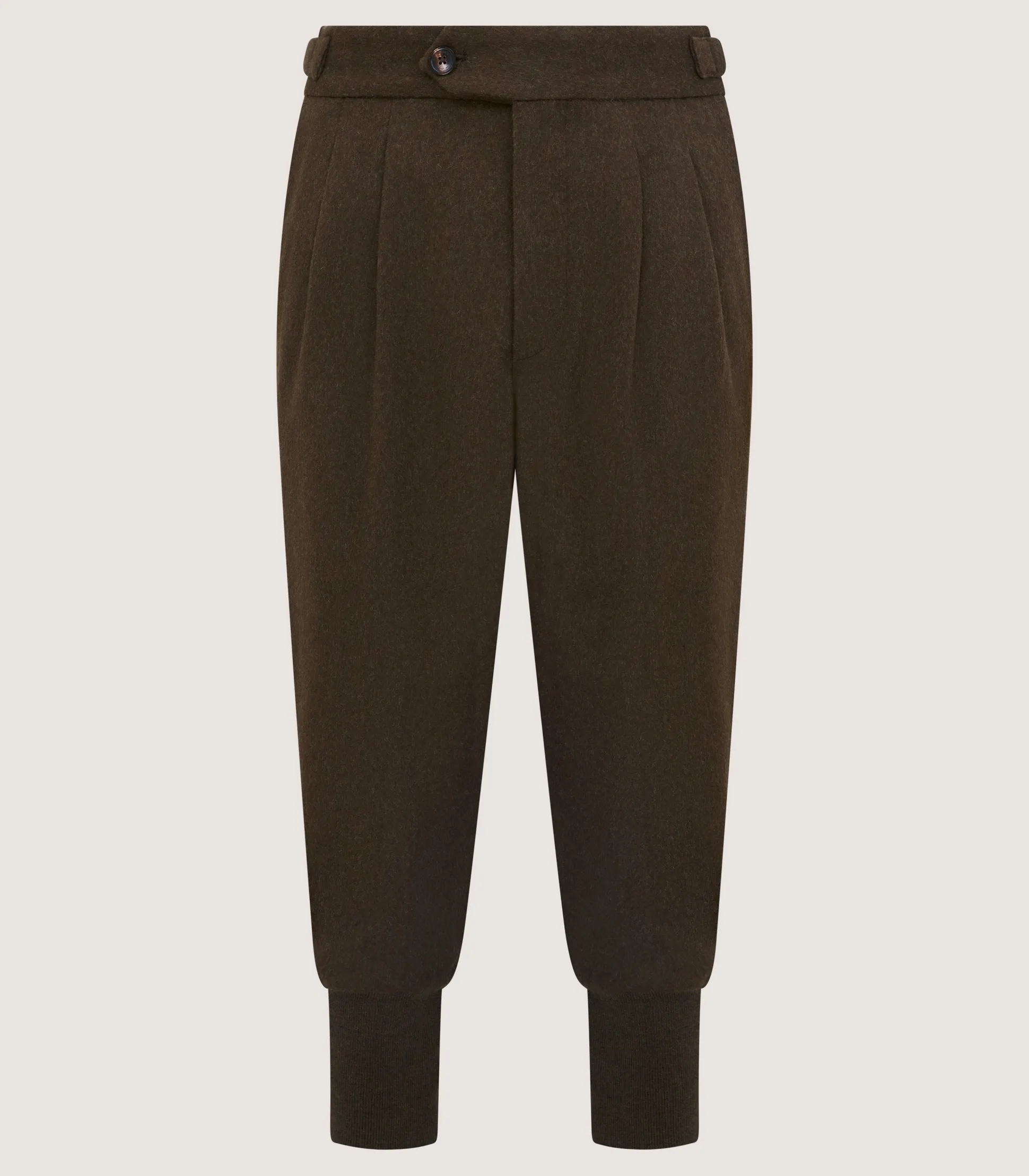 Purdey Men's Loden Two Pleat Breek with Storm Cuff in Loden