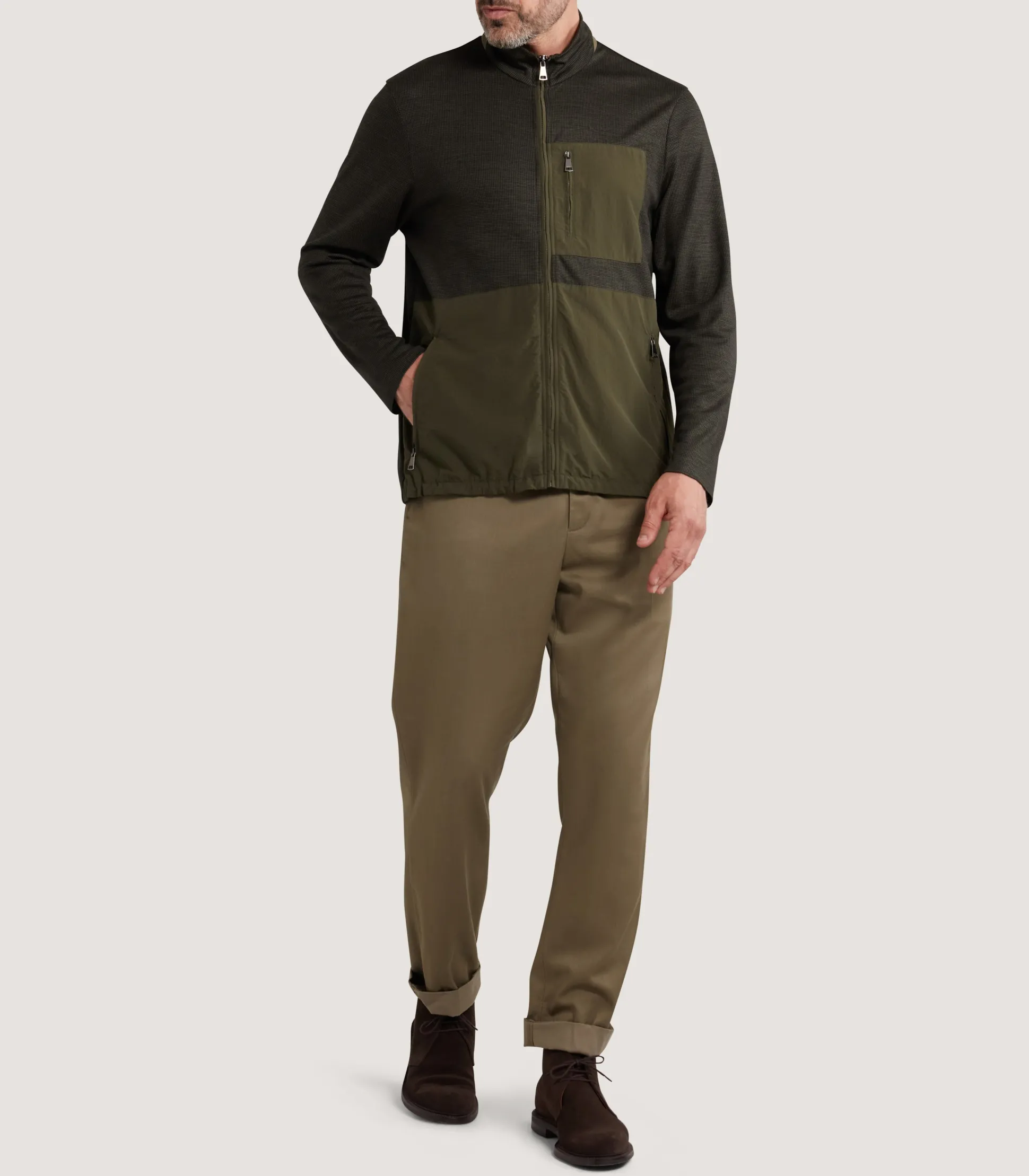 Purdey Men's Merino Tech Jersey Jacket in Loden