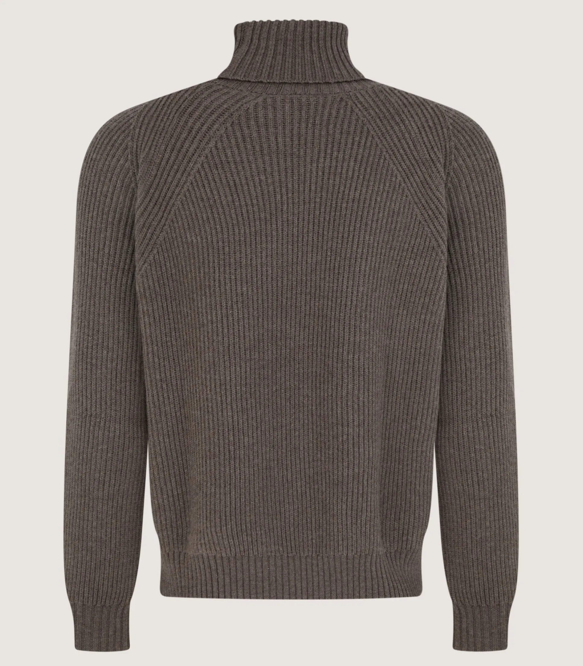 Purdey Men's St Ives Fisherman Rib Jumper in Taupe