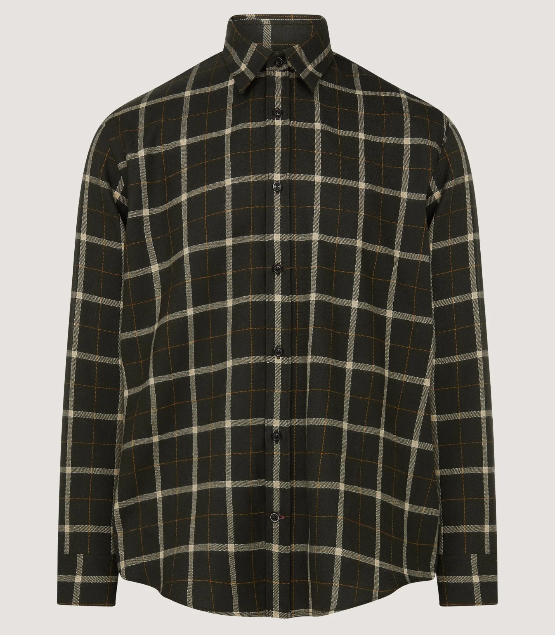 Purdey Men's Tartan Flannel Shirt in Dark Olive