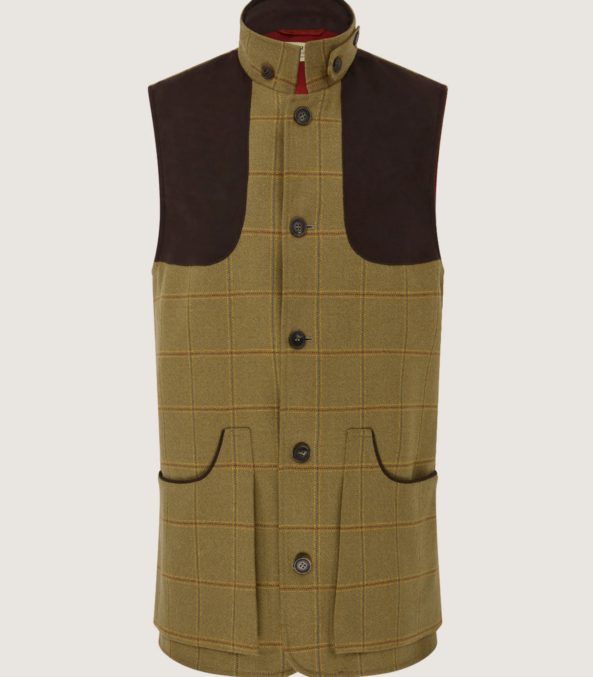 Purdey Men's Technical Tweed High Collar Sporting Vest In Berkshire