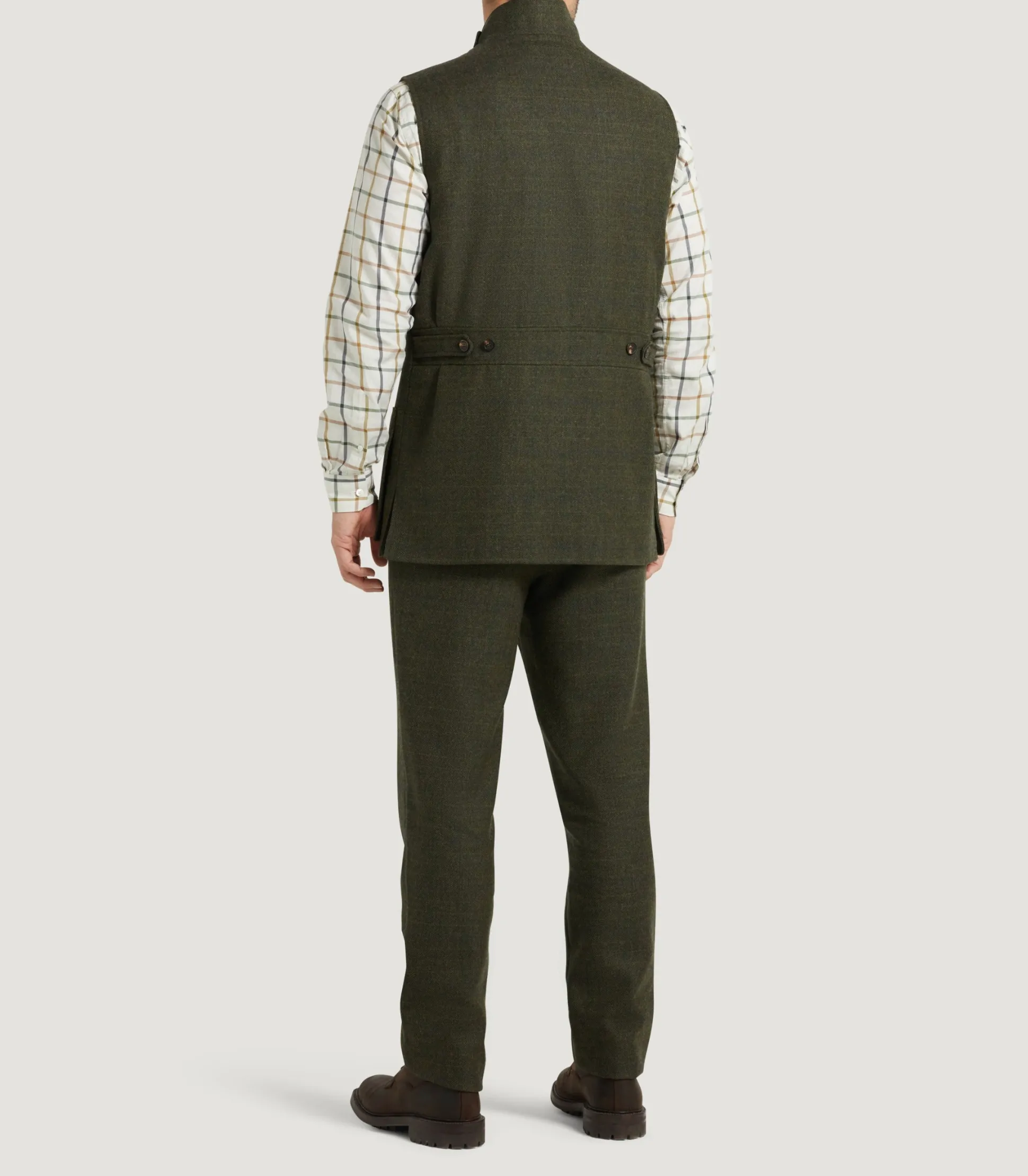 Purdey Men's Technical Tweed High Collar Sporting Vest In Strathbeg