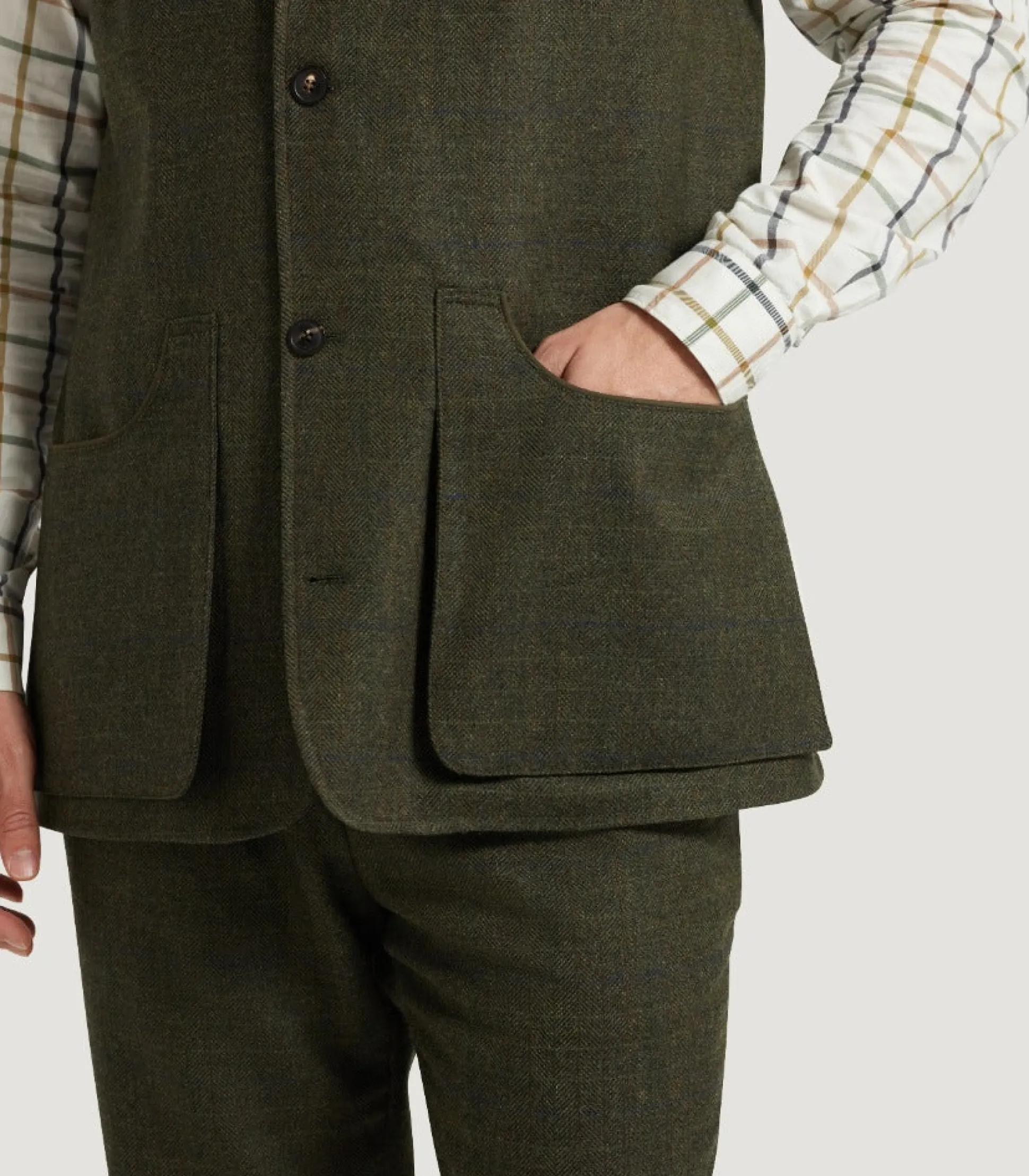 Purdey Men's Technical Tweed High Collar Sporting Vest In Strathbeg