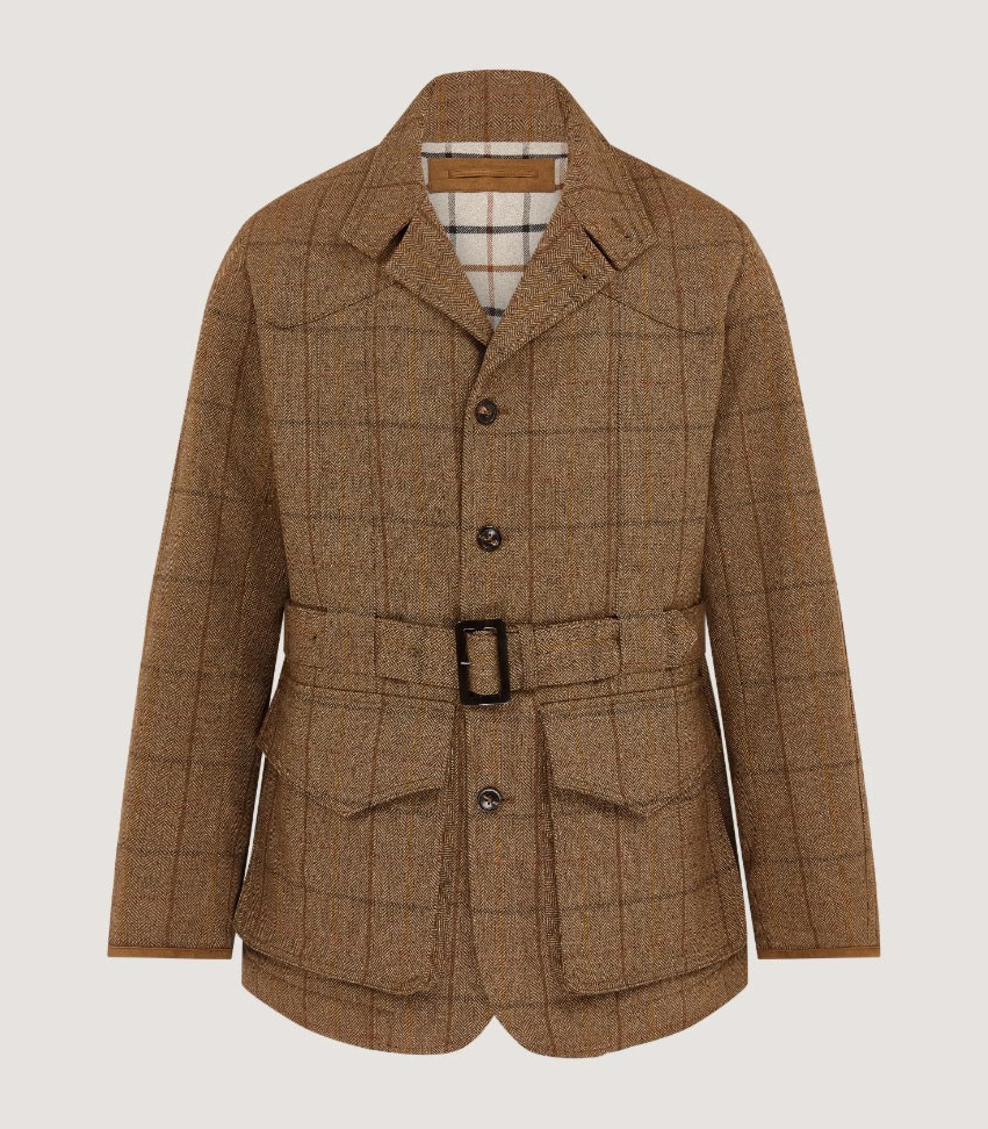 Purdey Men's Tweed Norfolk Jacket in Morar