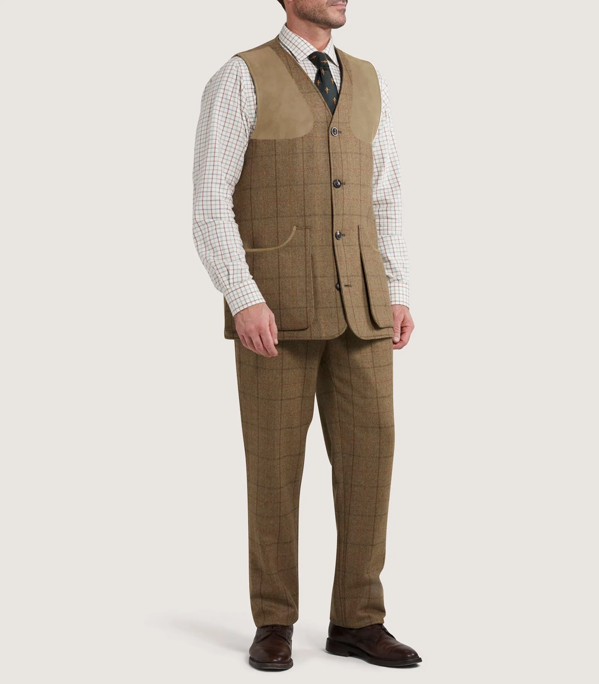 Purdey Men's Tweed Sporting Vest in Morar