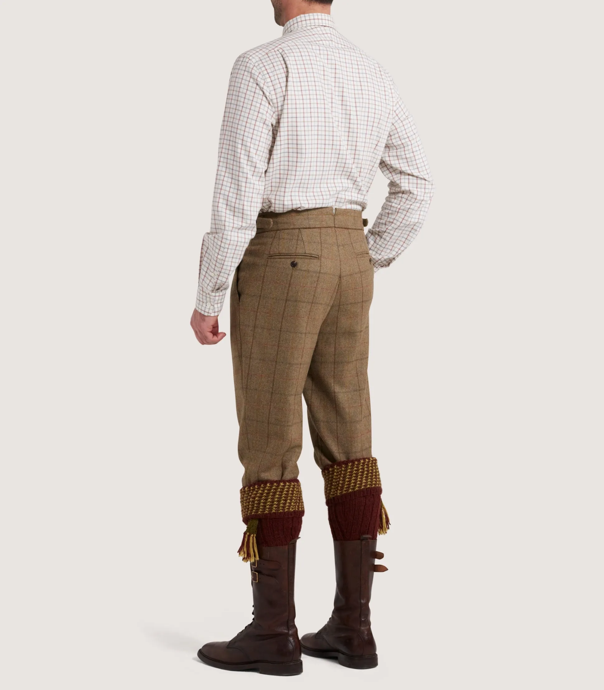 Purdey Men's Tweed Two Pleat Breek with Storm Cuff in Morar