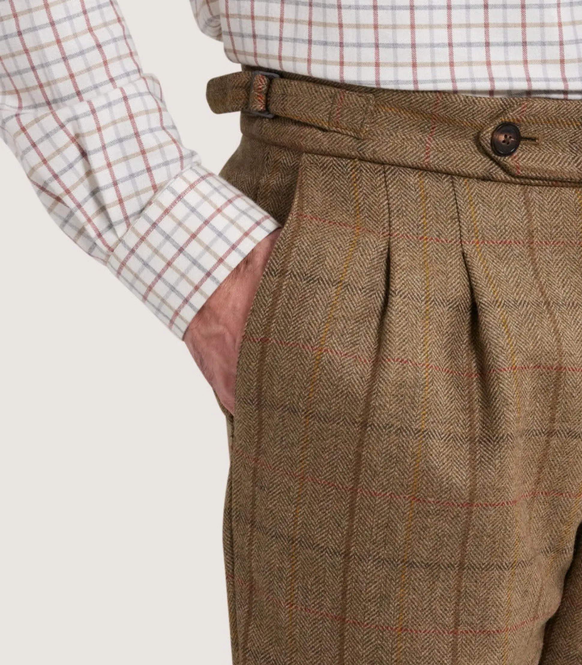 Purdey Men's Tweed Two Pleat Breek with Storm Cuff in Morar
