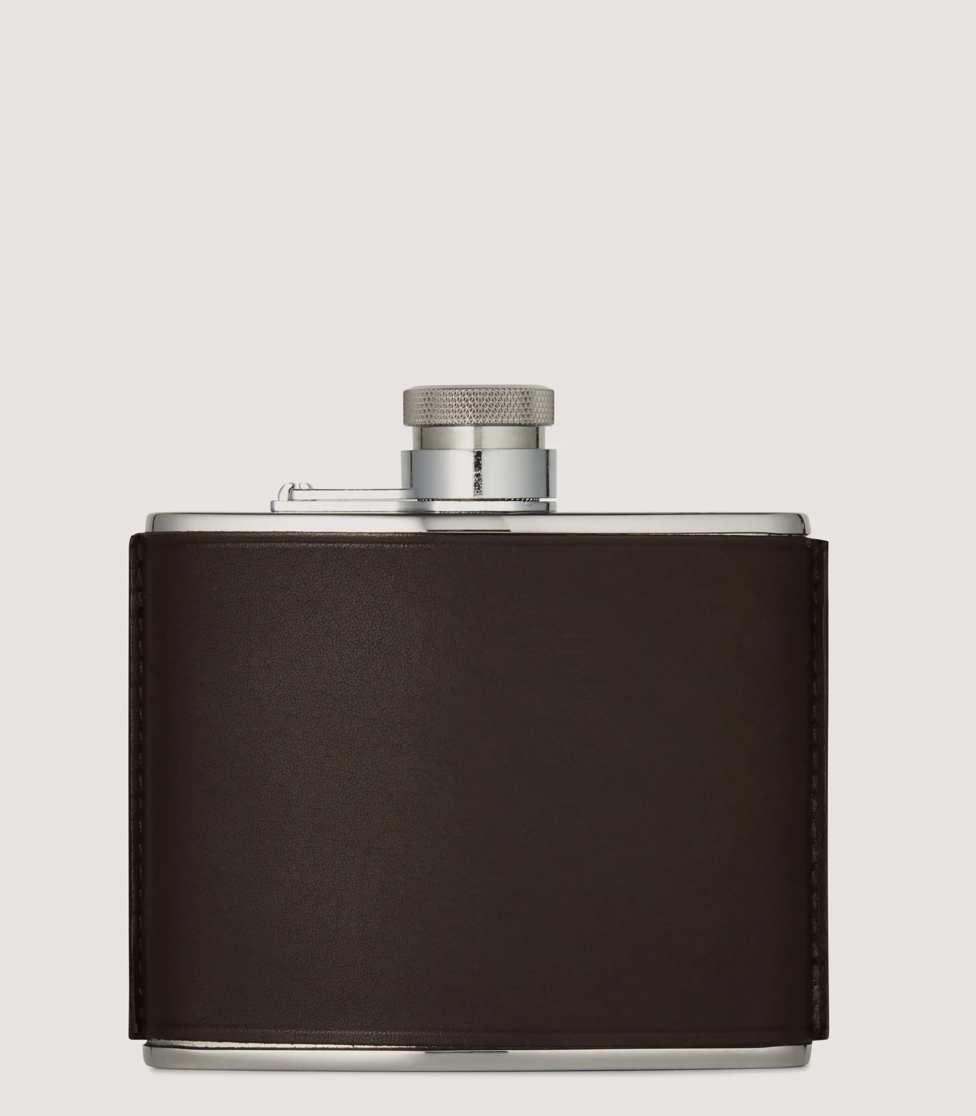 Purdey 4oz Leather Flask In Dark Brown