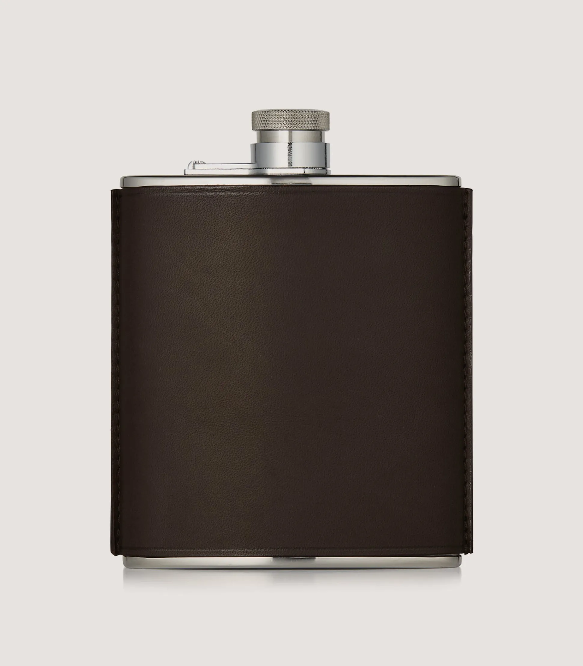 Purdey 6oz Leather Flask In Dark Brown