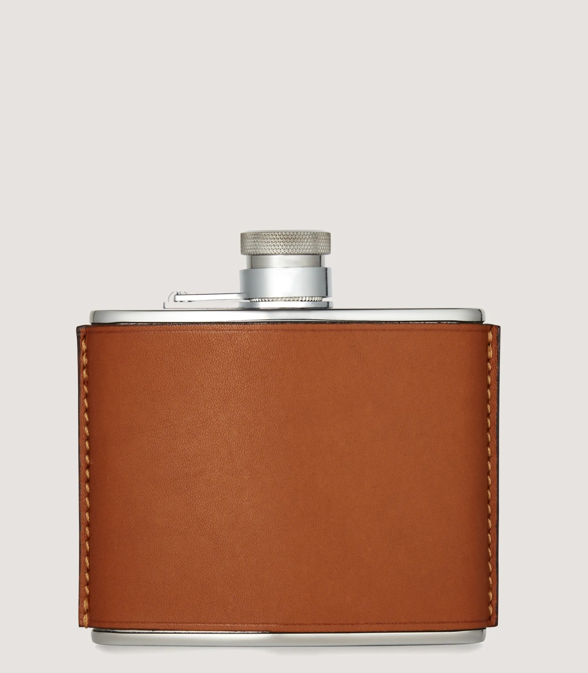 Purdey 4oz Leather Flask In Tan