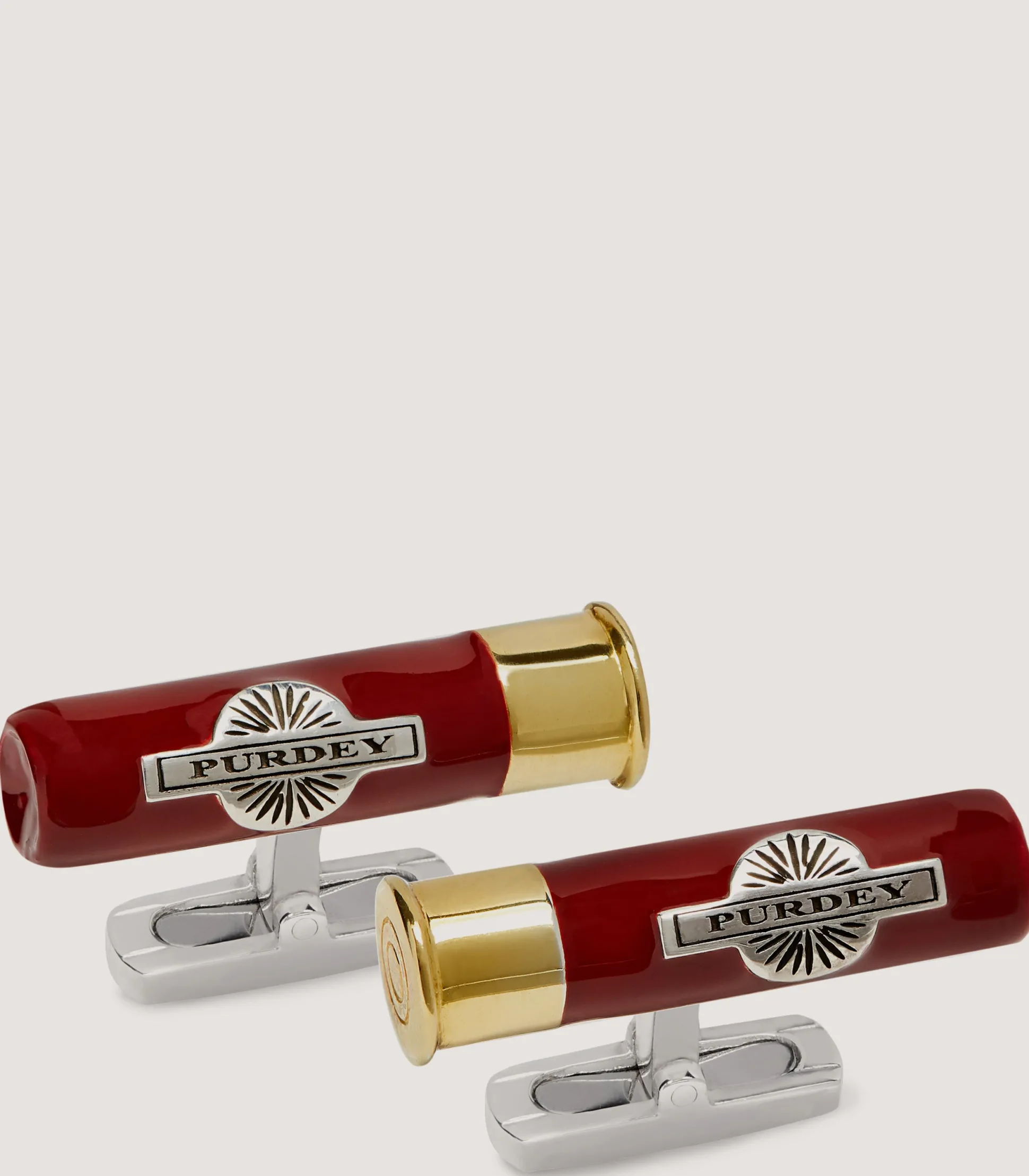 Purdey Cartridge Enamel Cufflinks In Silver