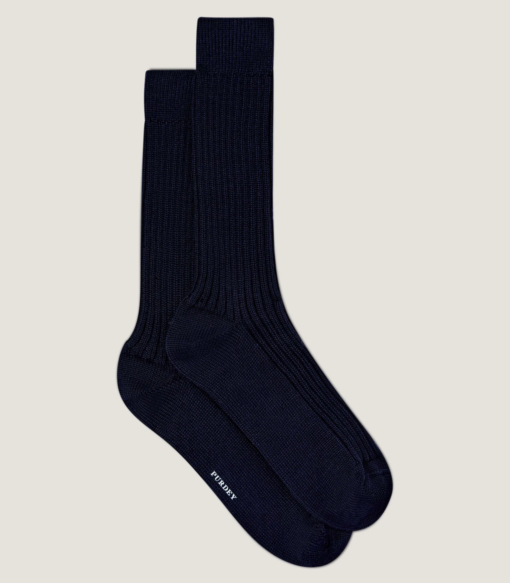 Women Purdey Ribbed Knit Wool Blend Sock in Midnight