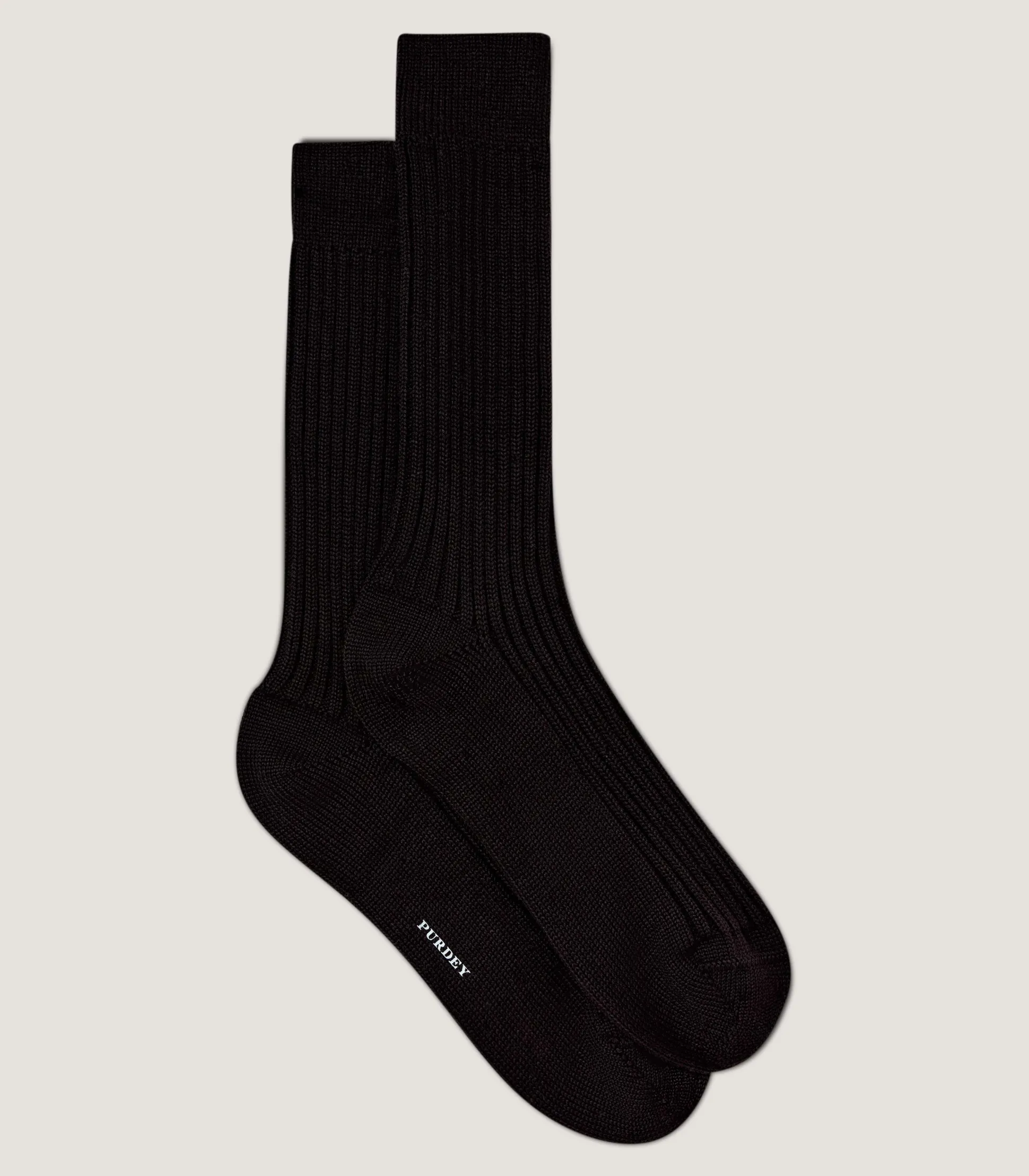 Women Purdey Ribbed Knit Wool Blend Socks in Dark Brown