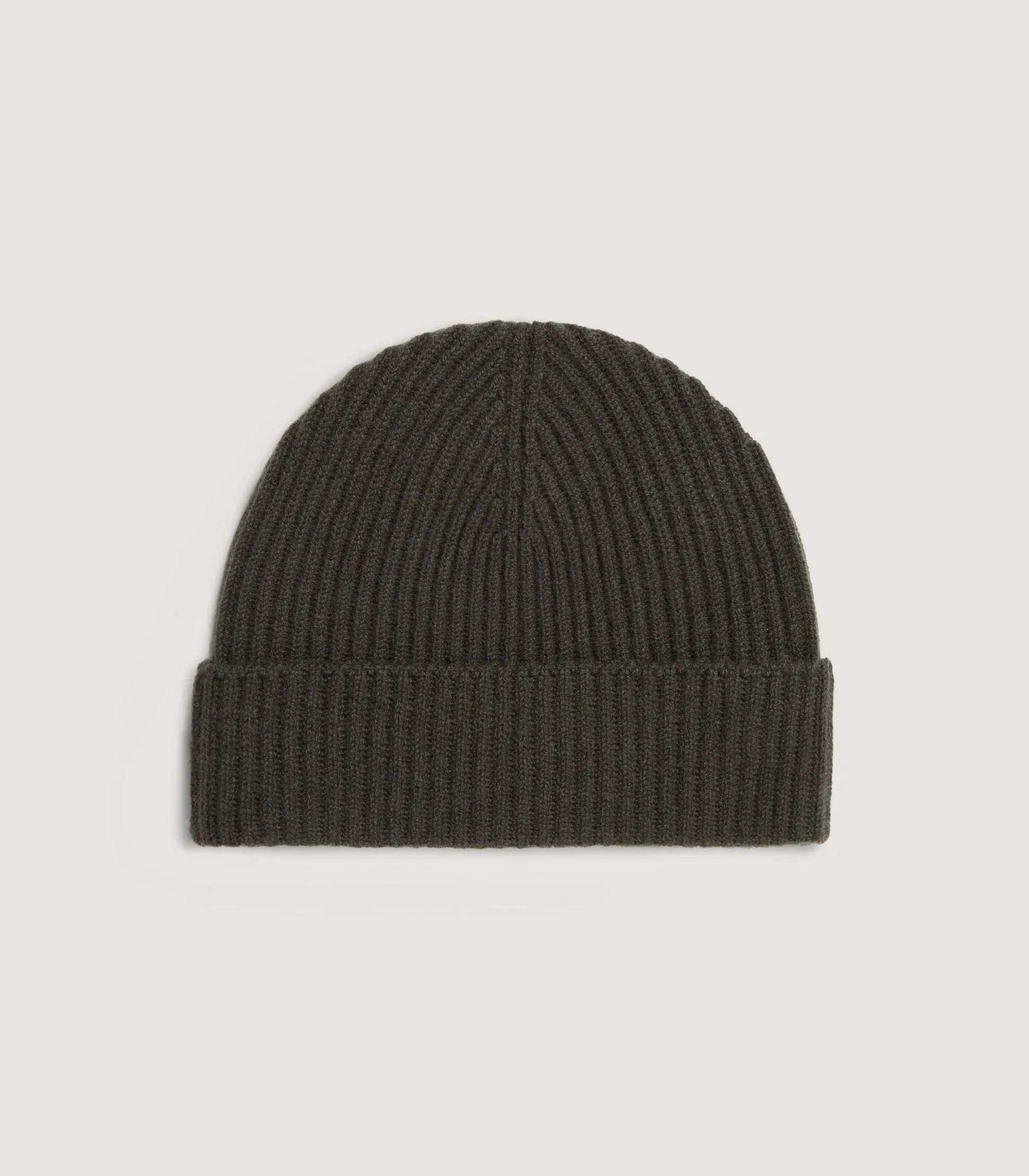 Women Purdey Unisex Ribbed Cashmere Beanie in Loden