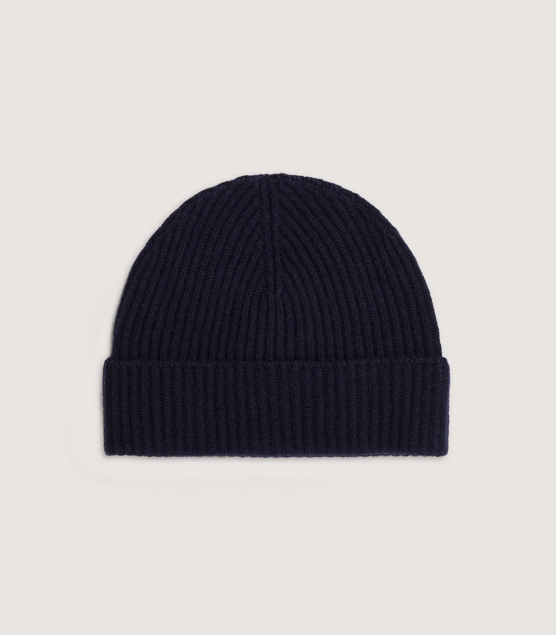 Women Purdey Unisex Ribbed Cashmere Beanie in Midnight