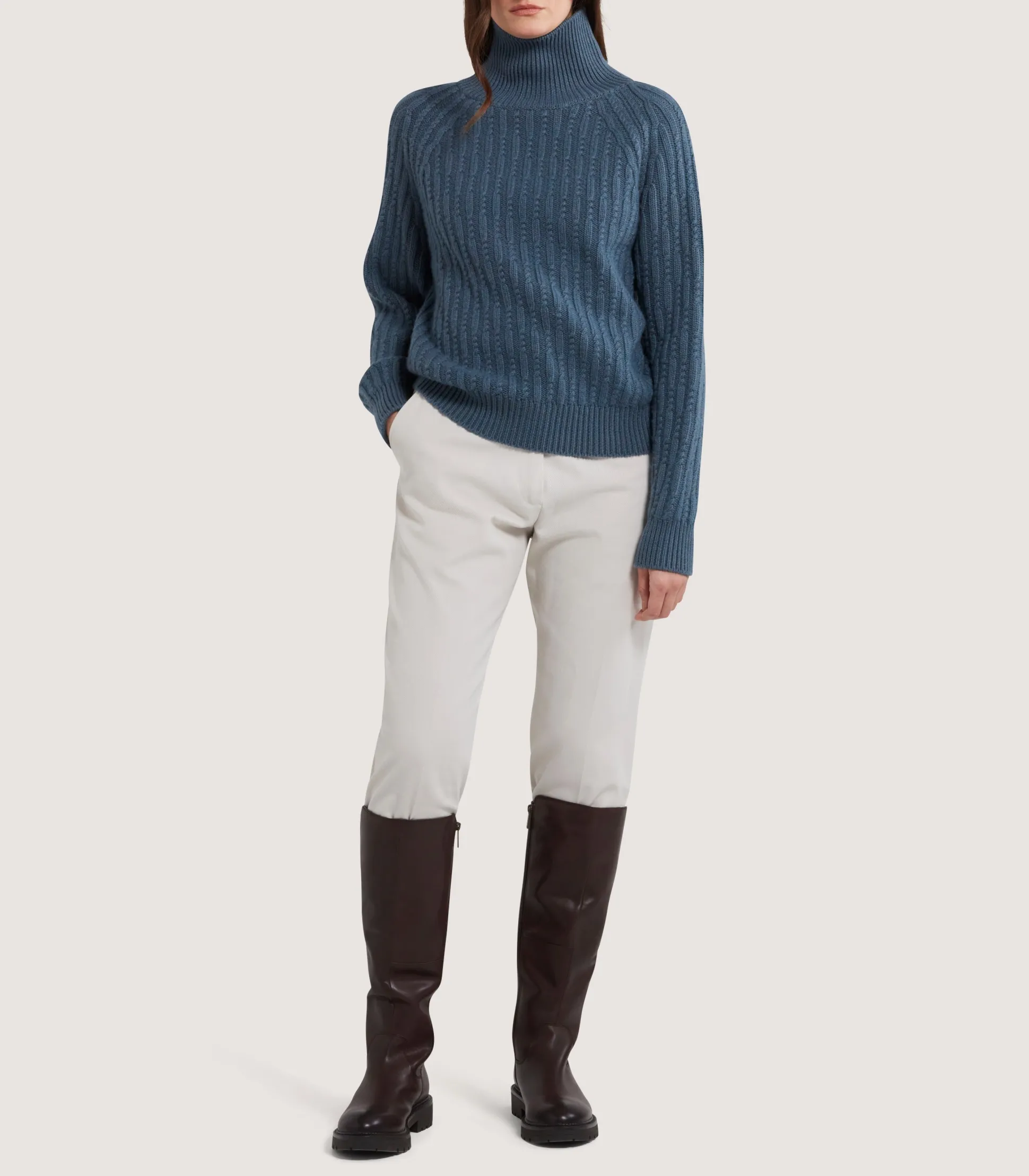 Women Purdey Women's Annabel Roll Neck in Canvas Blue