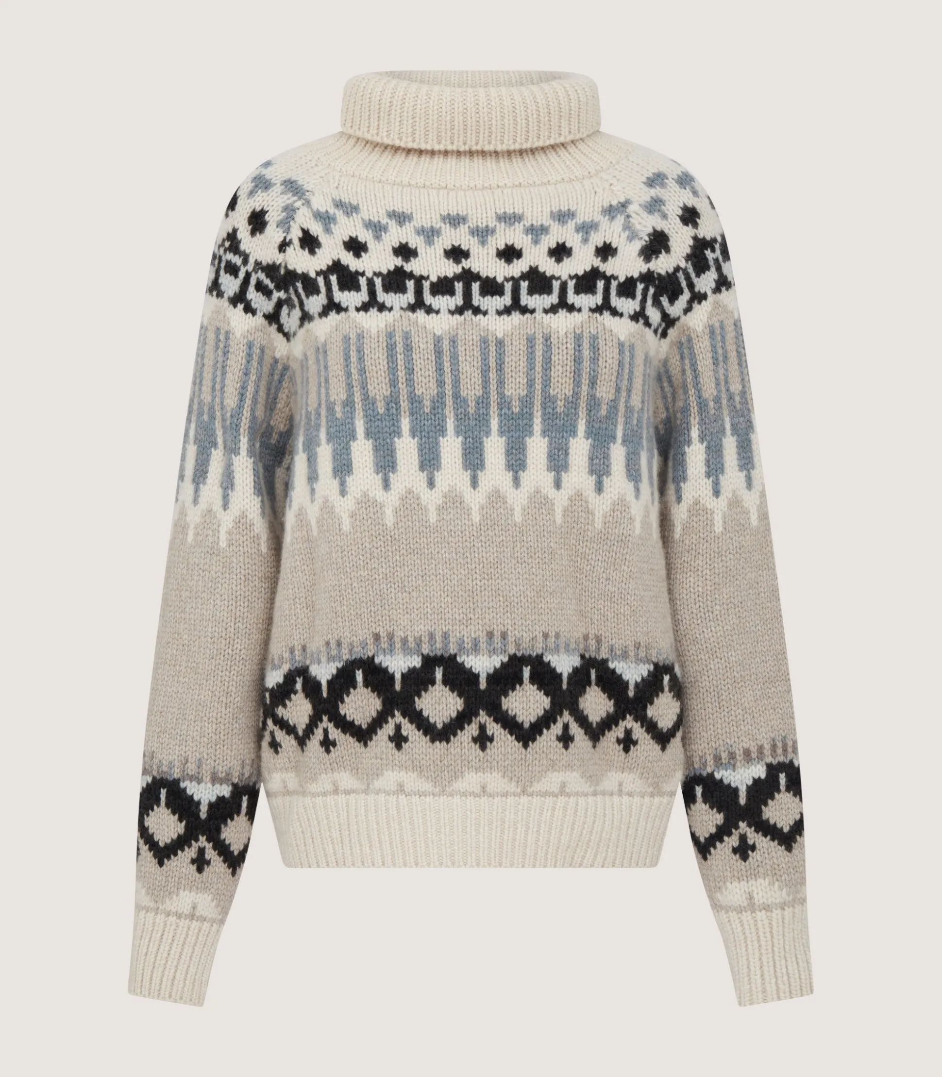 Women Purdey Women's Cashmere Fairisle Falcon Crew Neck Sweater In Kestral