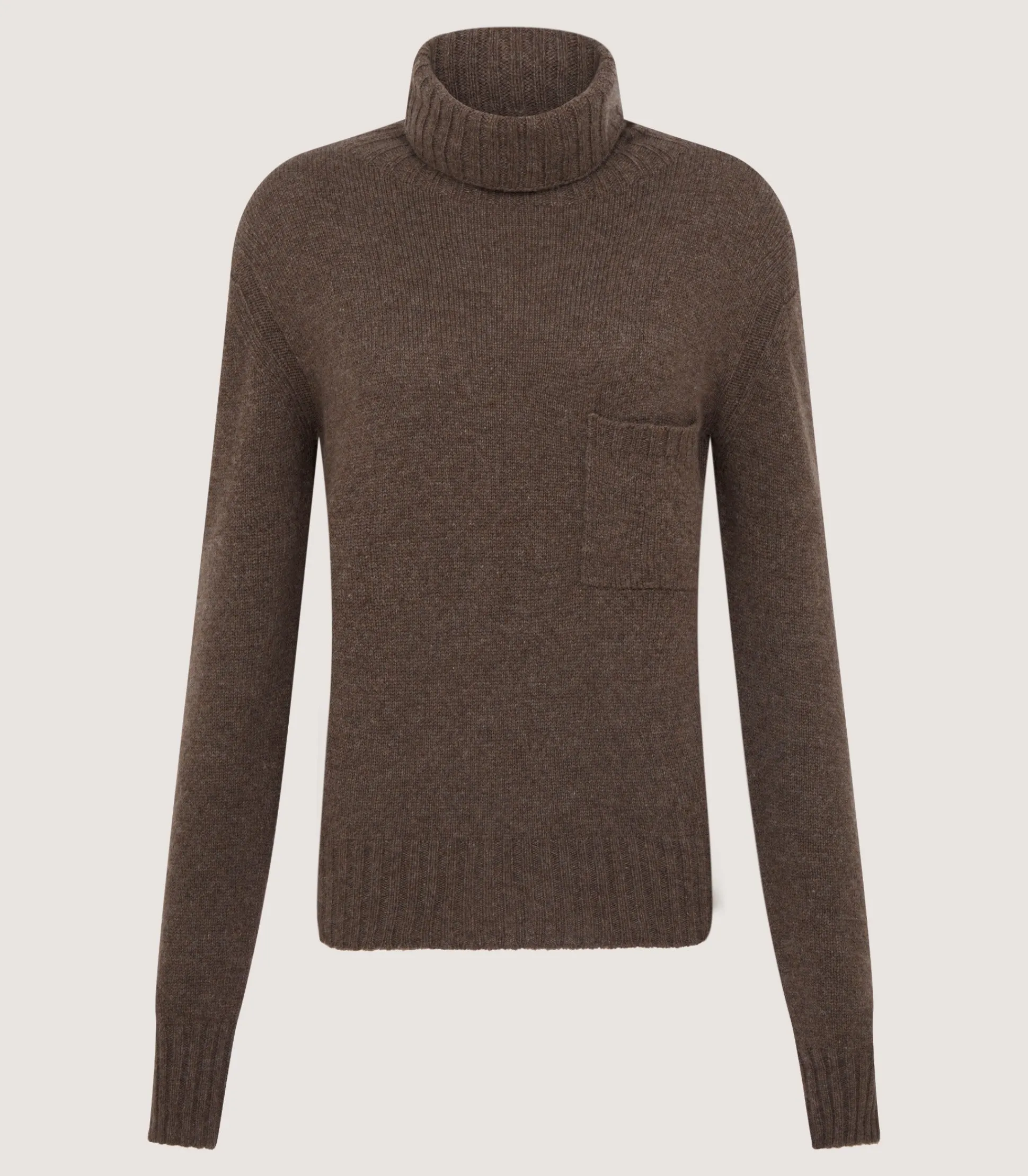 Women Purdey Women's Cashmere Turtleneck Sweater With Chest Pocket