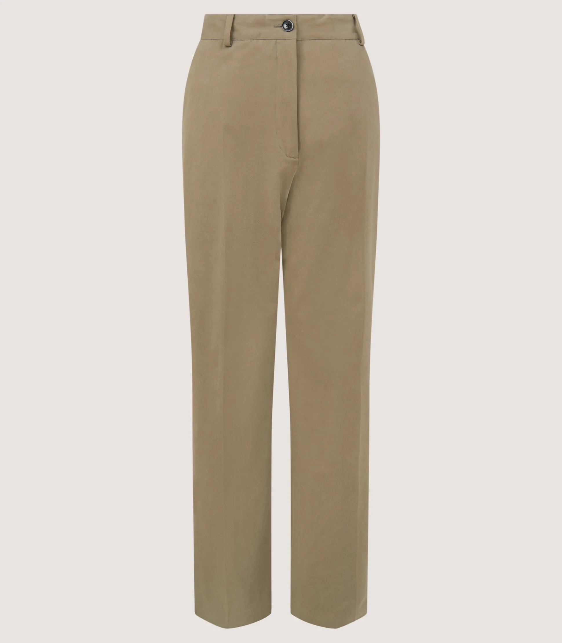 Women Purdey Women's Cotton Flat Front Trouser in Dark Olive