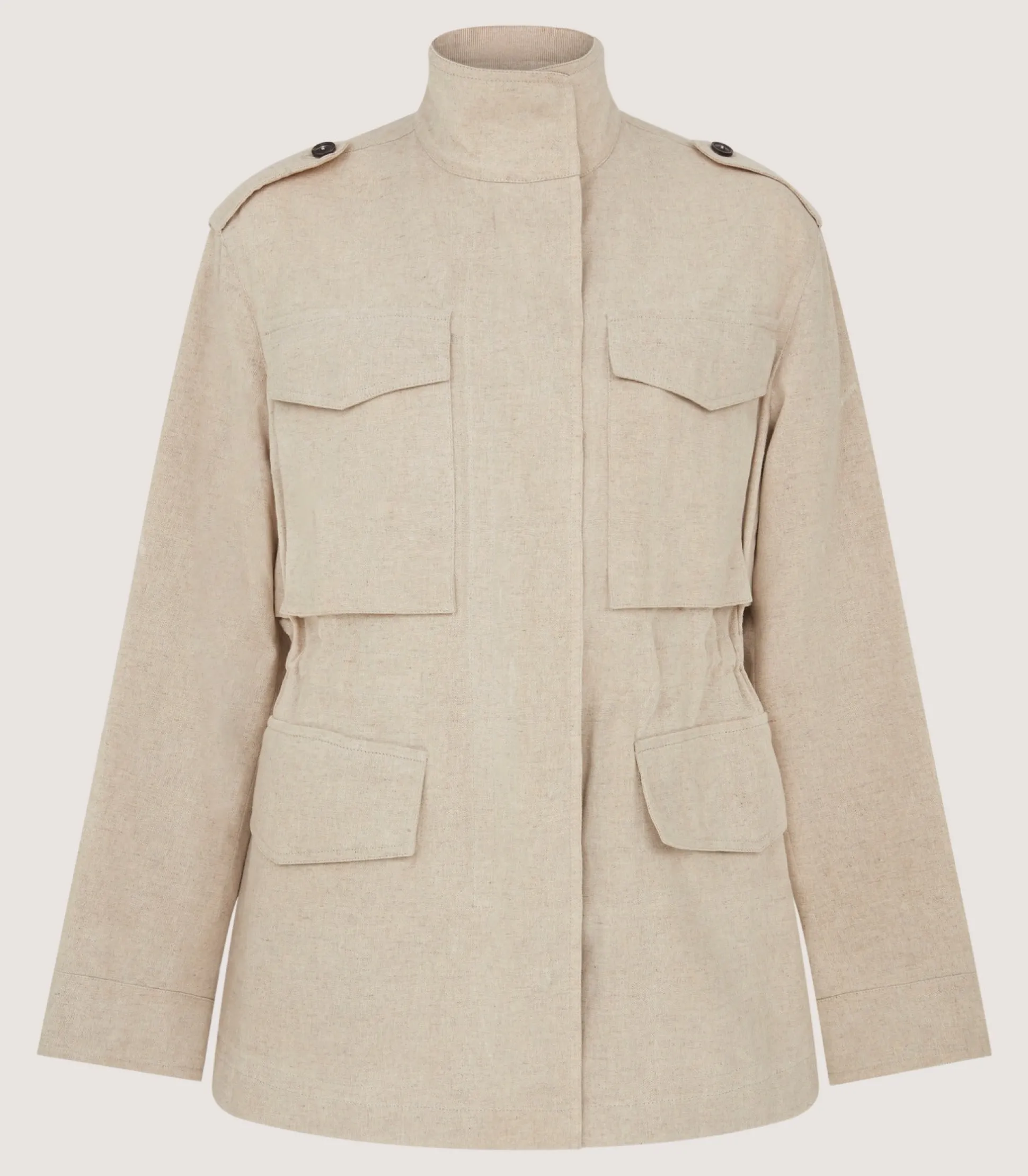 Women Purdey Women's Cotton Linen Field Jacket in Pale Stone