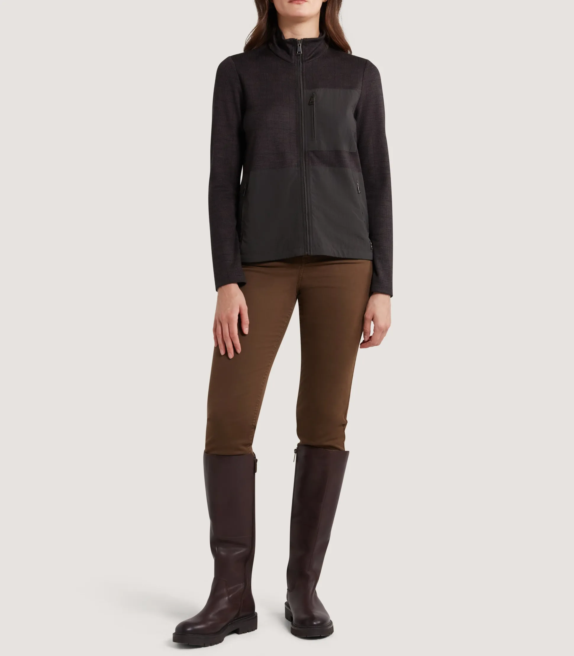 Women Purdey Women's Merino Tech Jersey Jacket in Bark