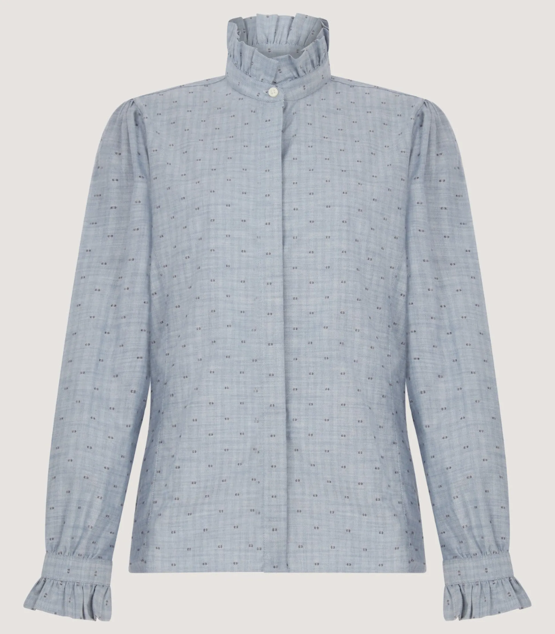 Women Purdey Women's Pie Crust Spotted Shirt In Light Blue