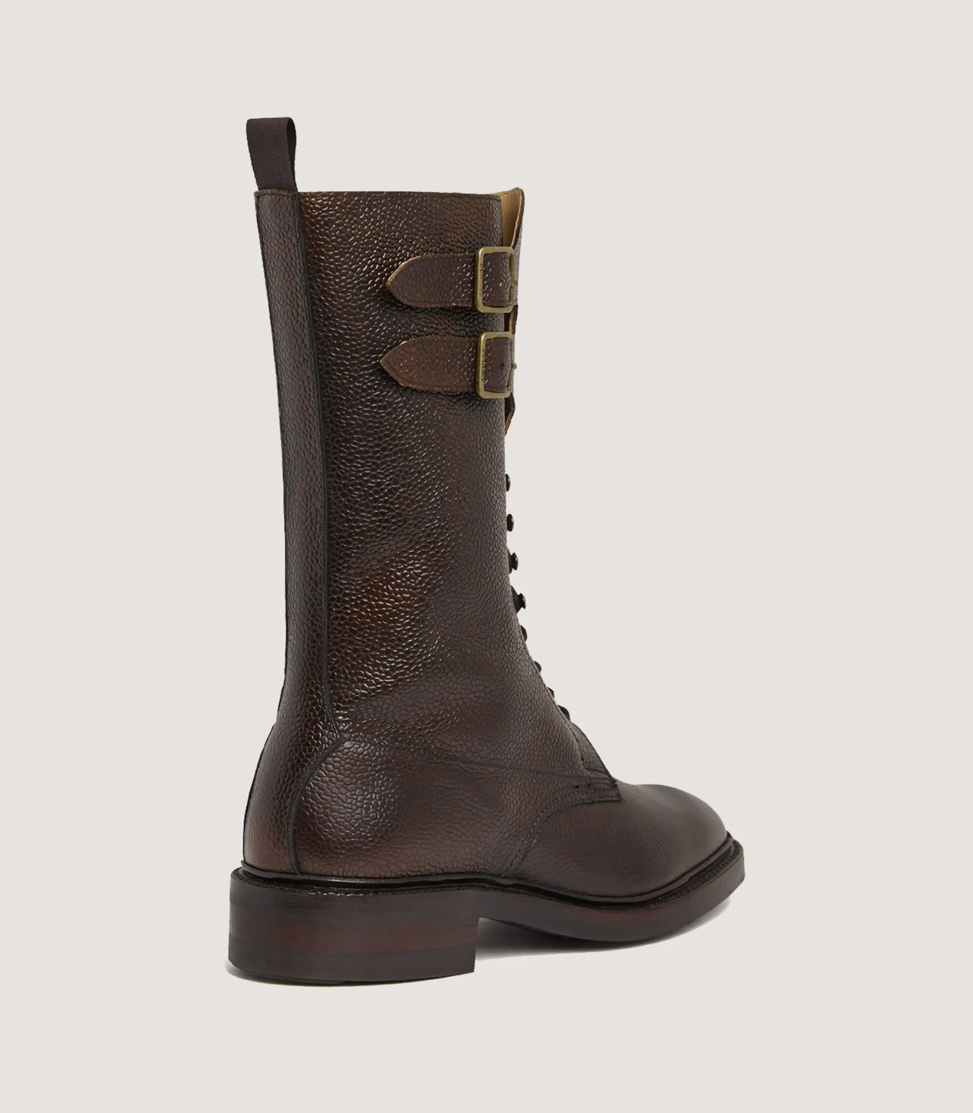 Women Purdey Women's Ridgeway Grain Leather Twin Strap Boot In Dark Brown
