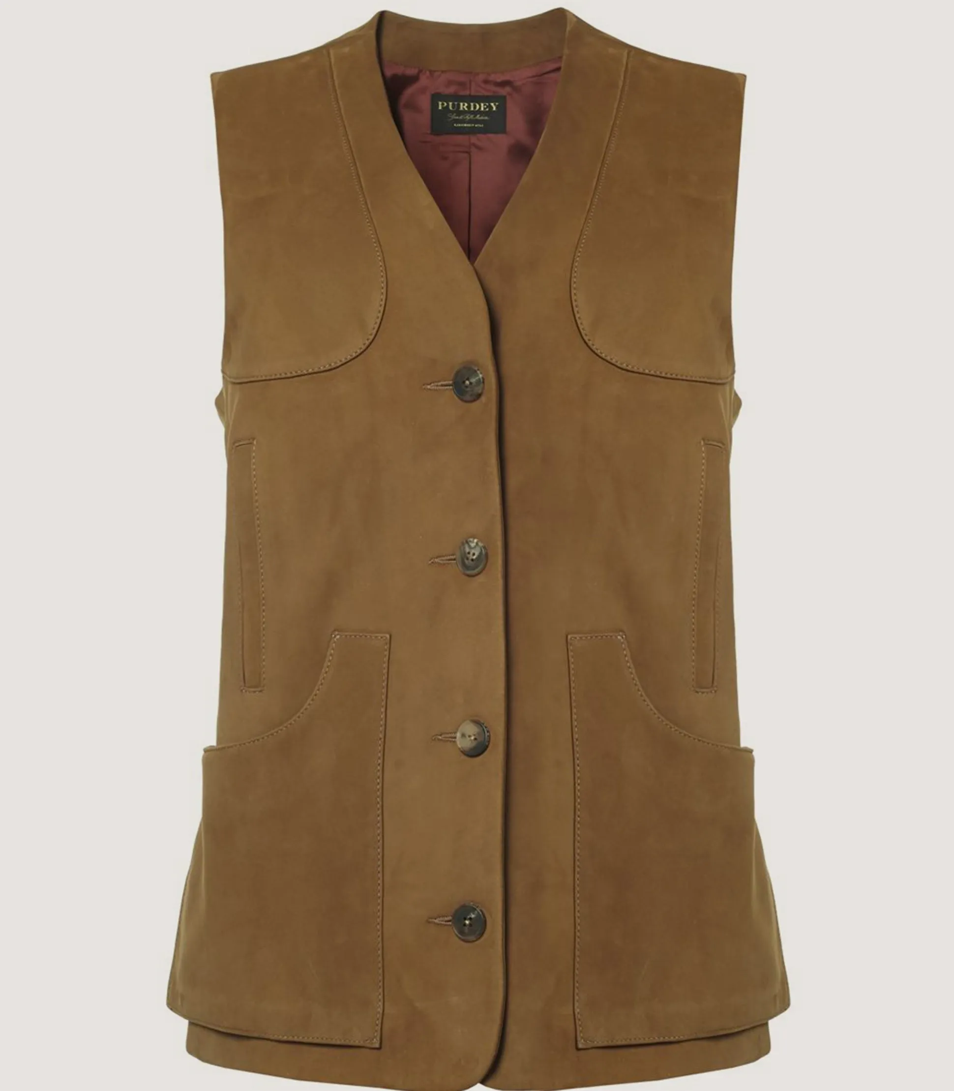 Women Purdey Women's Suede Sporting Vest In Tan