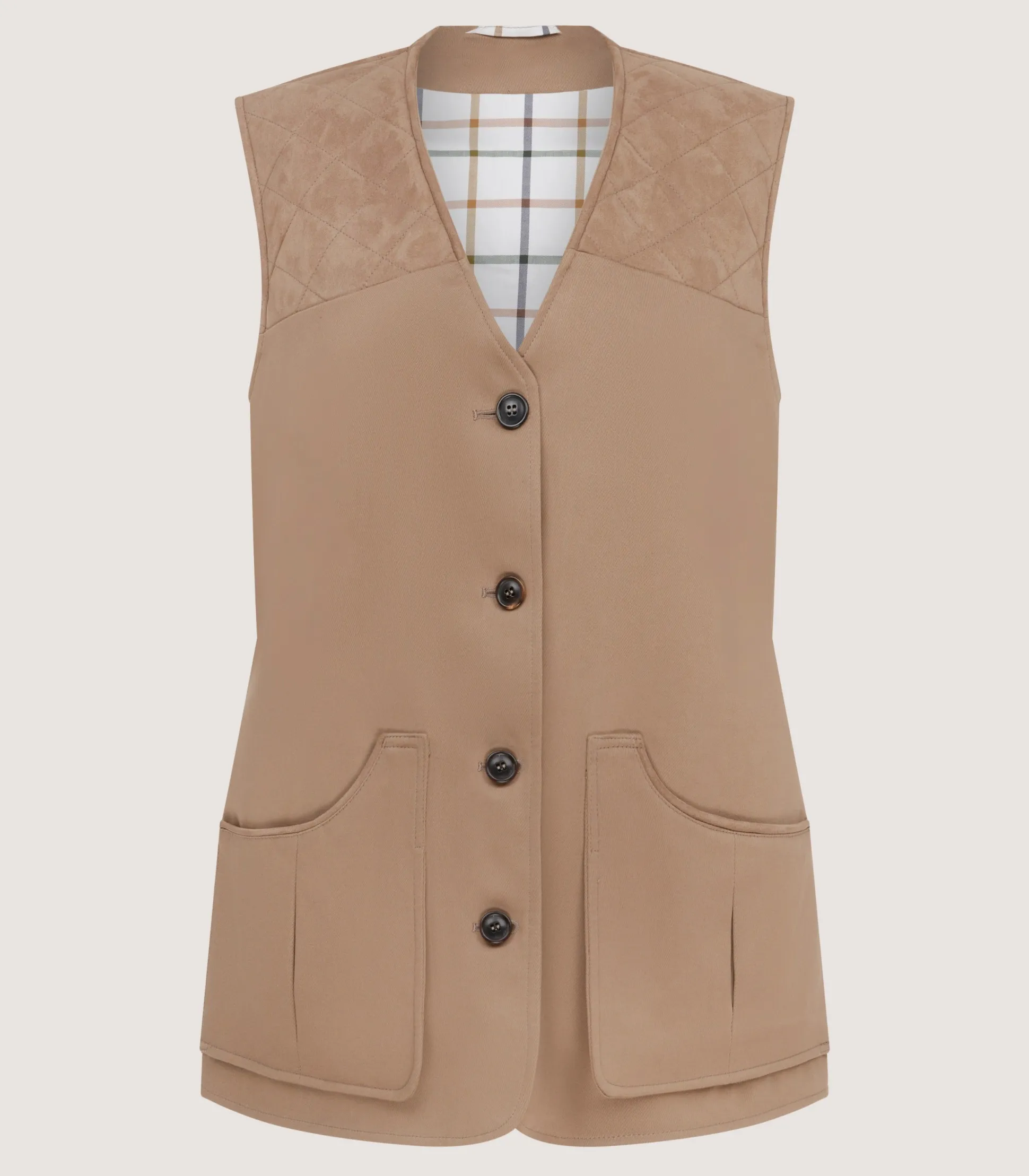 Women Purdey Women's Summer Cotton Sporting Vest In Dark Taupe