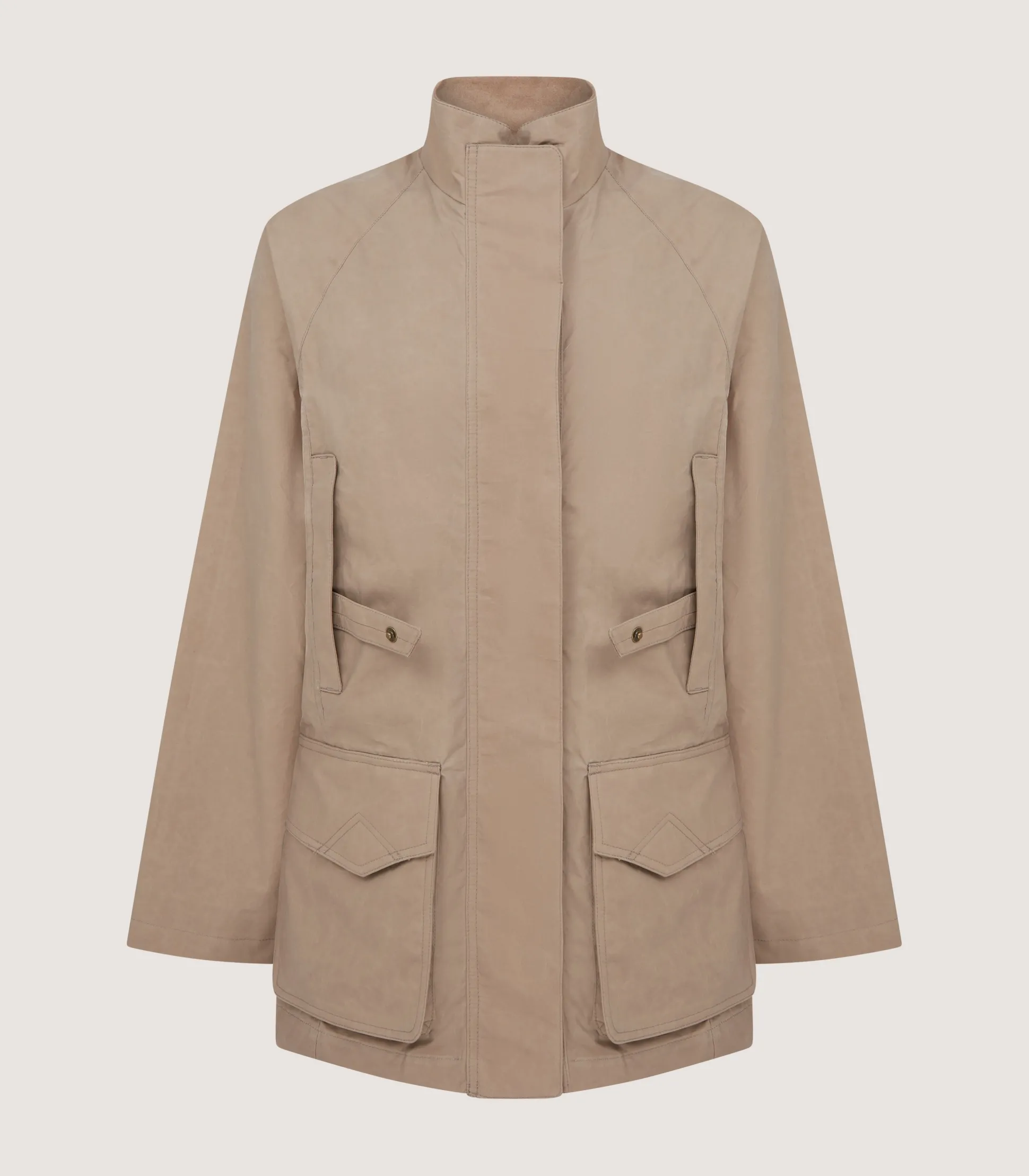 Women Purdey Women's Summer Dry Wax Field Coat In Taupe