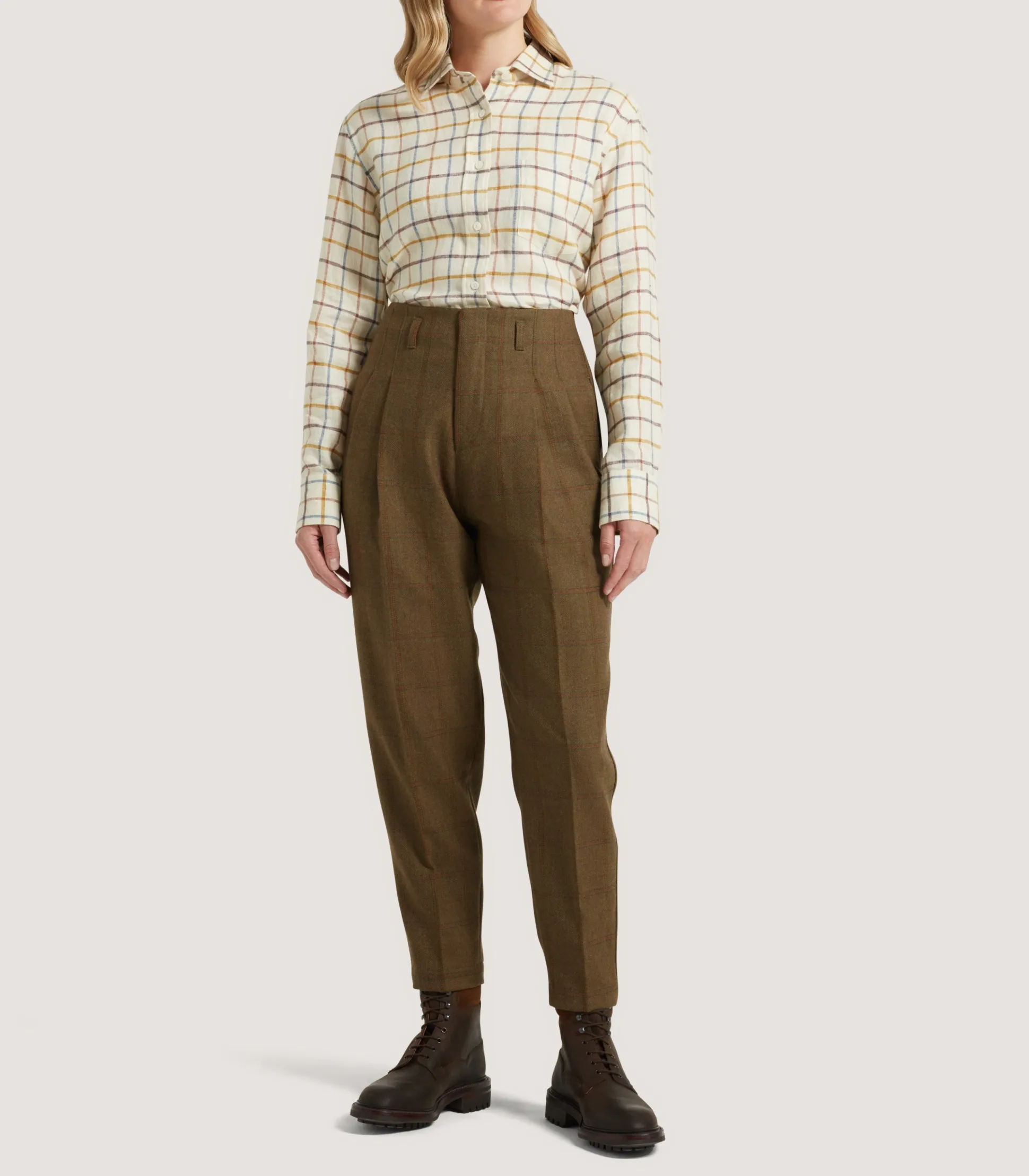 Women Purdey Women's Technical Tweed Two Pleat Sporting Trouser In Lomond