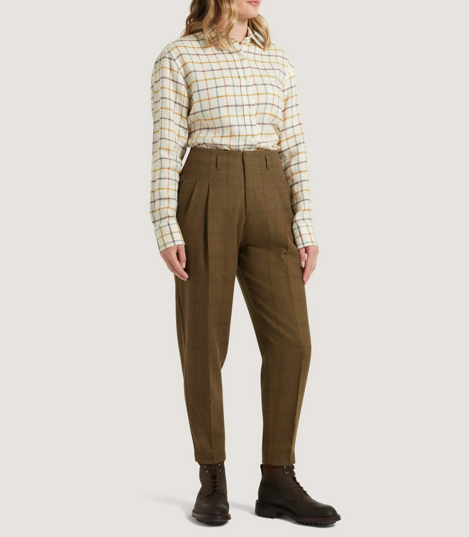 Women Purdey Women's Technical Tweed Two Pleat Sporting Trouser In Lomond